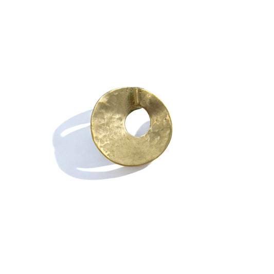Blanciris Gold Hammered Circle Earrings, Available at ESTNATION