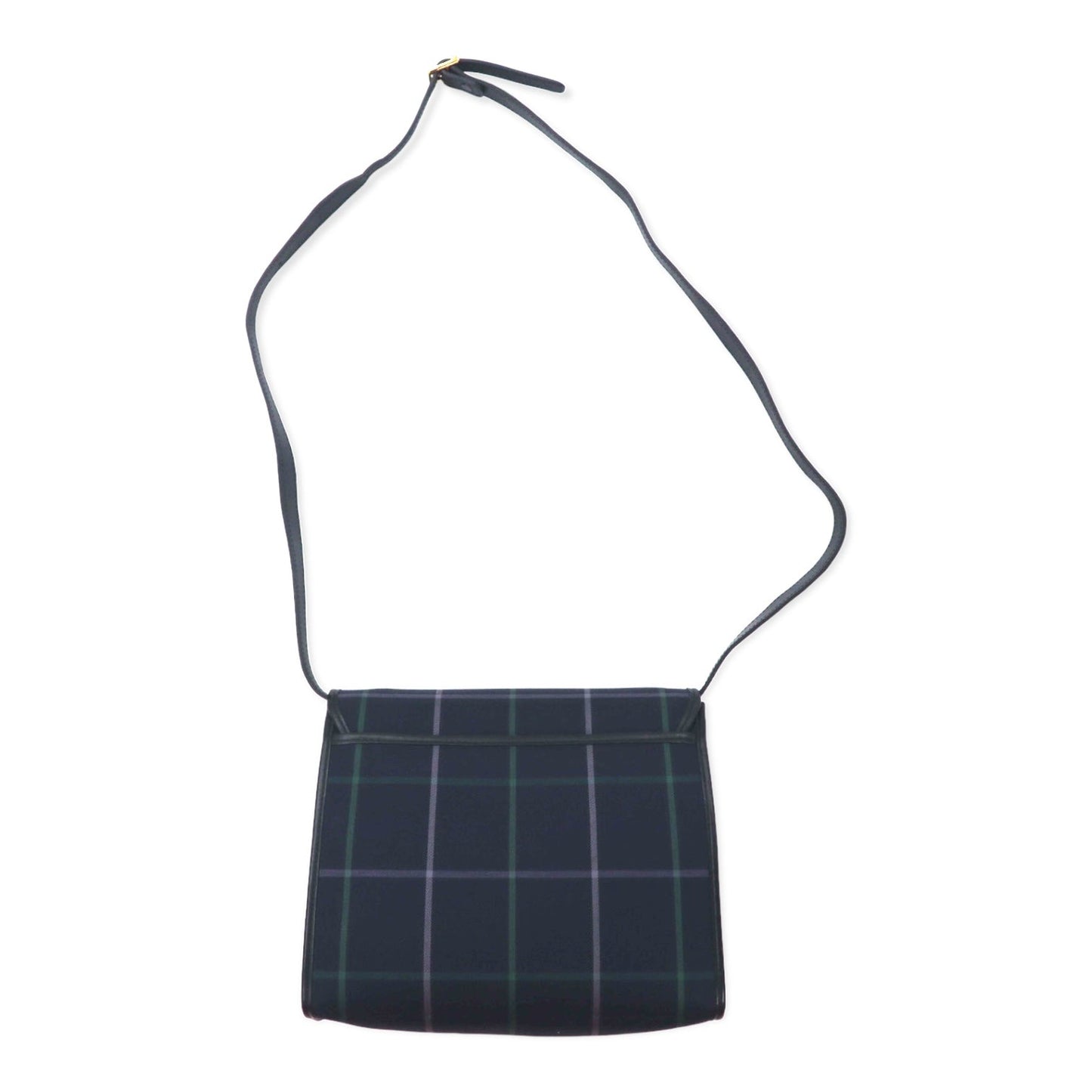 Burberry's Old Windowpane Check Shoulder Bag in Navy Nylon, Canvas, and Leather