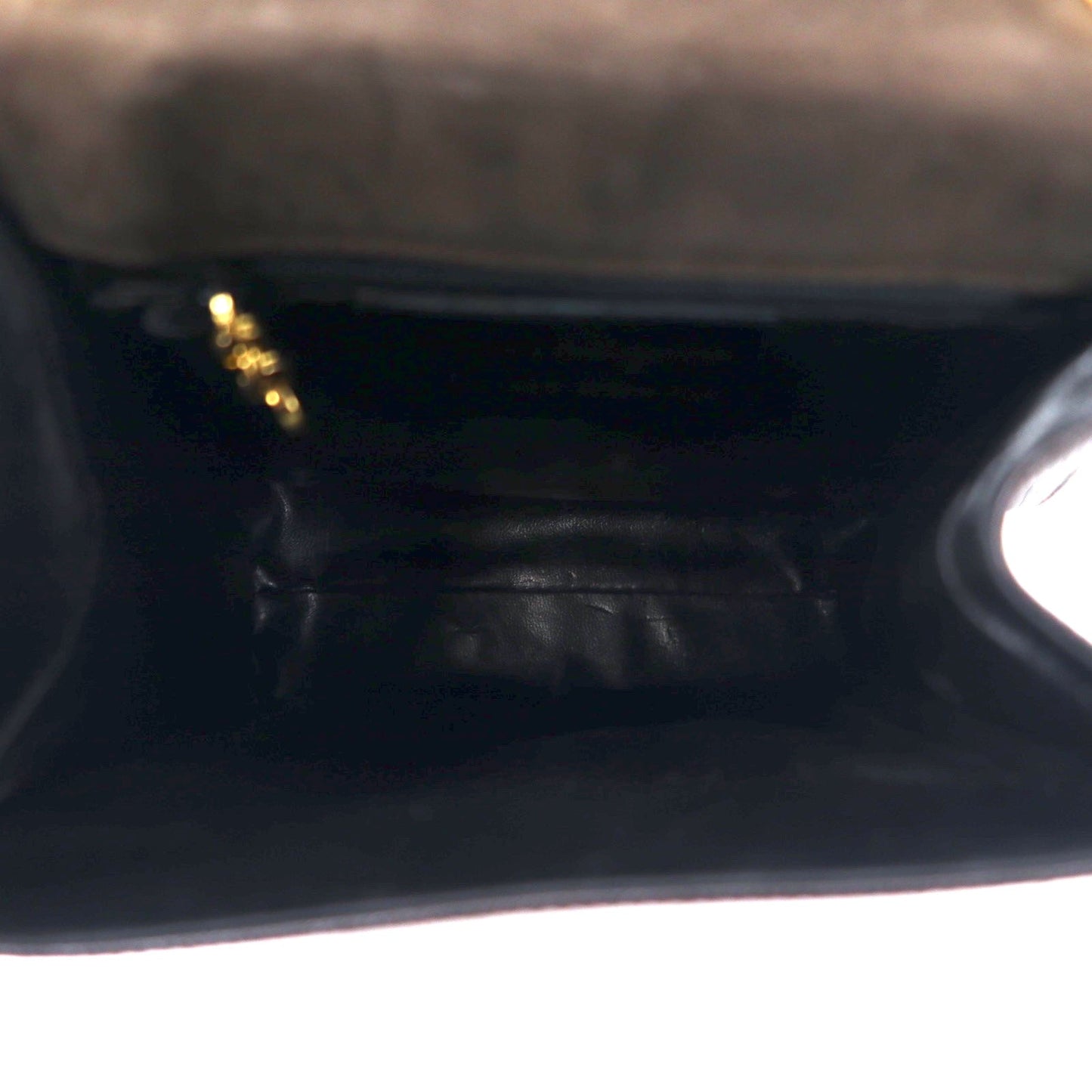 Salvatore Ferragamo Lizard-Embossed Trapezoid Chain Shoulder Bag in Brown Leather, Q 21 4654, Made in Italy