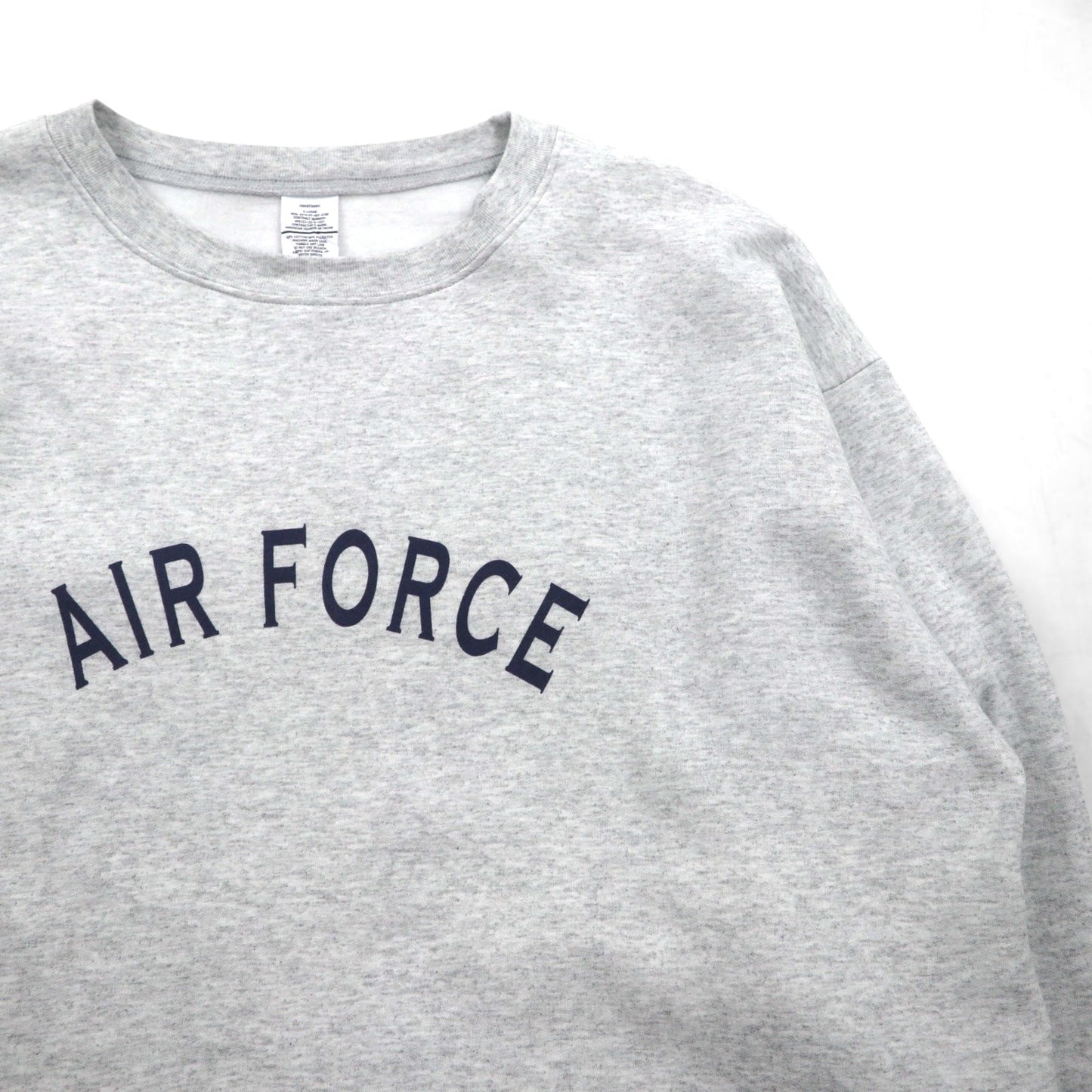 US AIR FORCE 米軍 トレーニング スウェット トレーナー XL ライトグレー 裏起毛 アーチロゴ ミリタリー 8415-01-407-2788