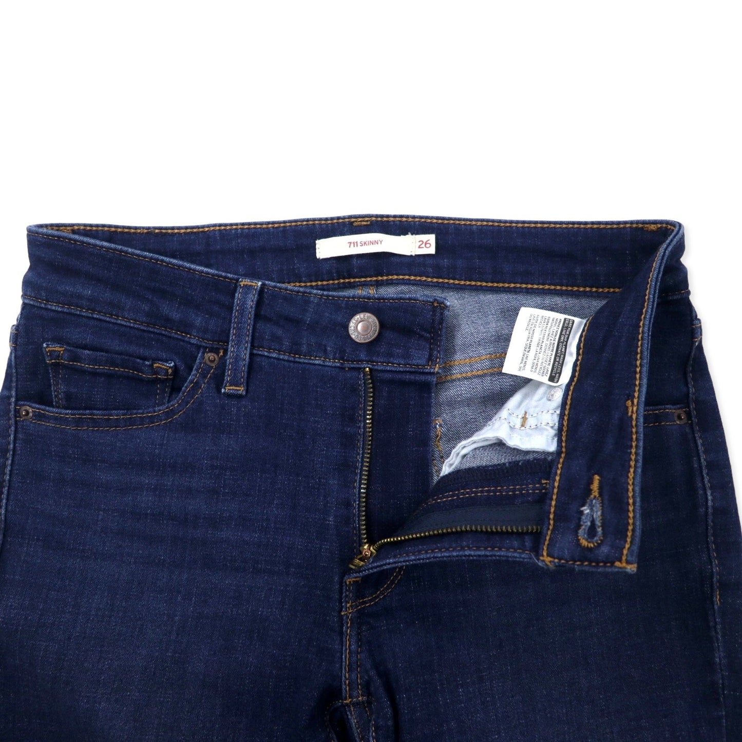 Levi's 711 スキニー デニムパンツ 26 ブルー コットン ストレッチ