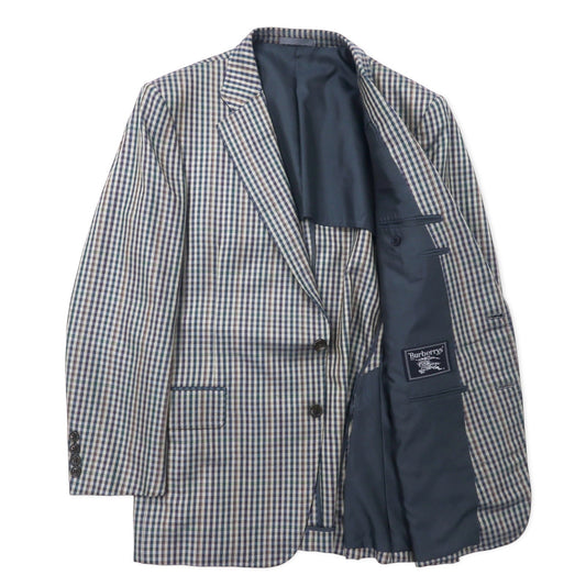 Burberrys オールド 2B テーラードジャケット 98-88-175 AB6 ベージュ ネイビー チェック ウール シルク混 日本製
