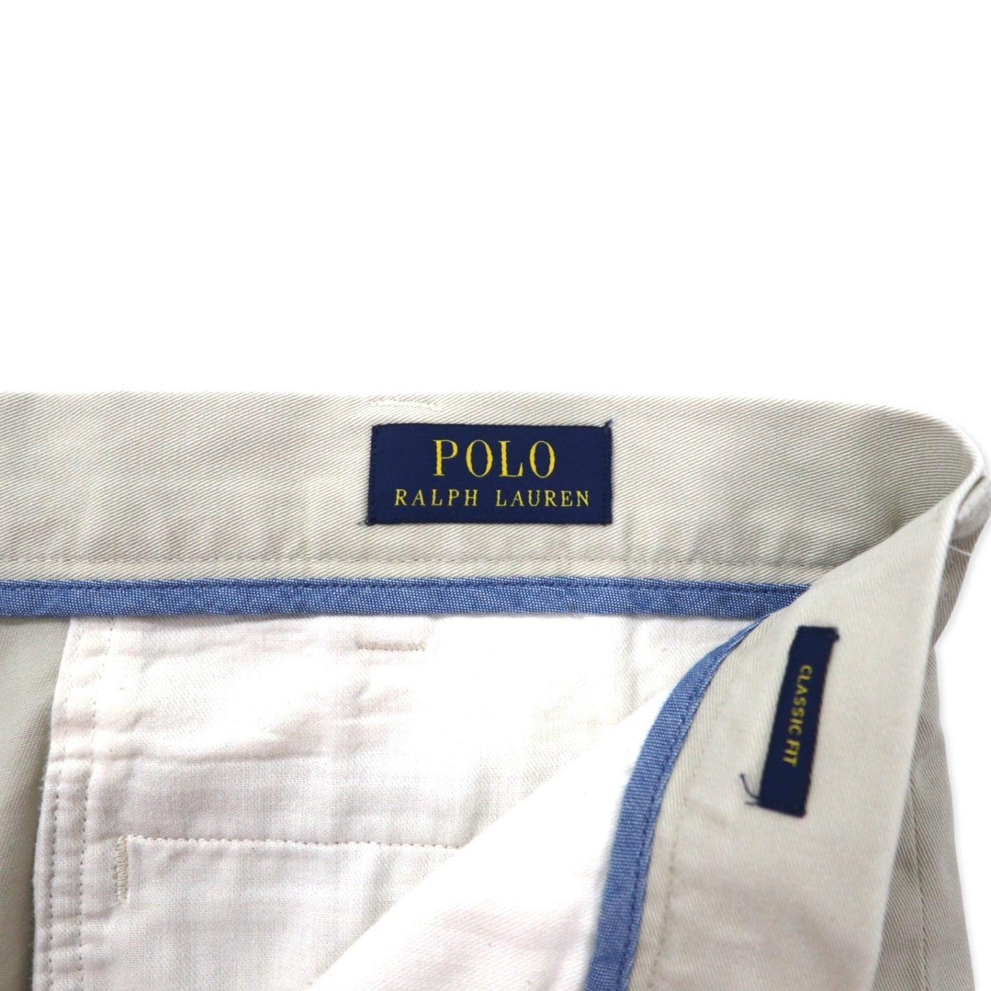 POLO RALPH LAUREN Short Chino Pants, Size 38, Beige, Cotton