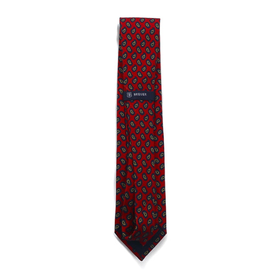 BREUER Italian-made tie, red silk, paisley pattern, small pattern, available at SHIPS