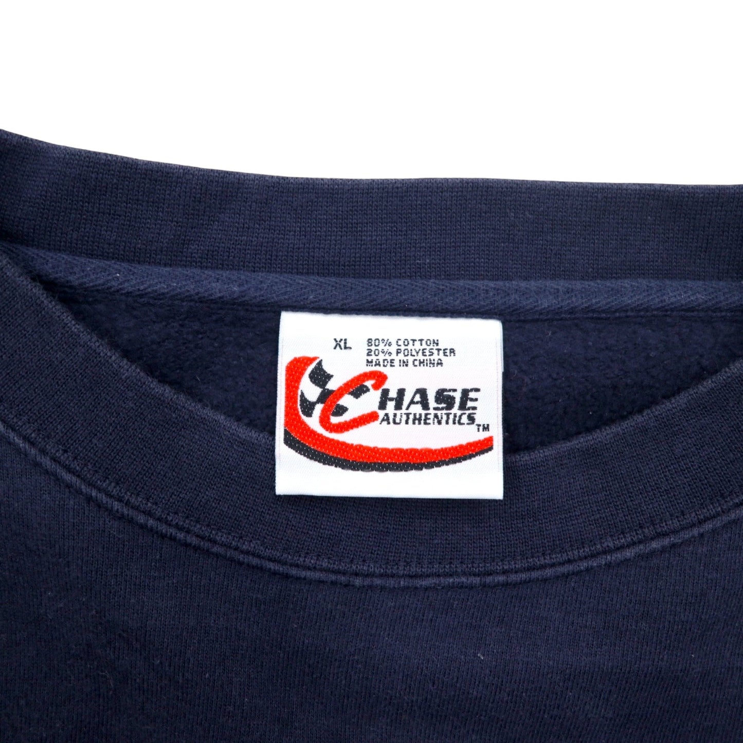 90s CHASE AUTHENTICS Racing Embroidered Sweatshirt, XL, Navy Cotton, Rusty Wallace