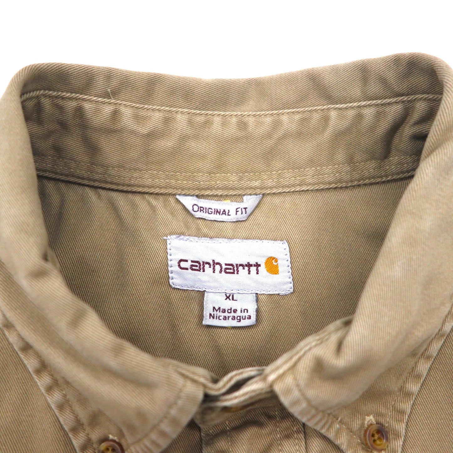 Carhartt OAKMAN S09 266 Button-Down Work Shirt, Size XL, Beige, Double Pocket