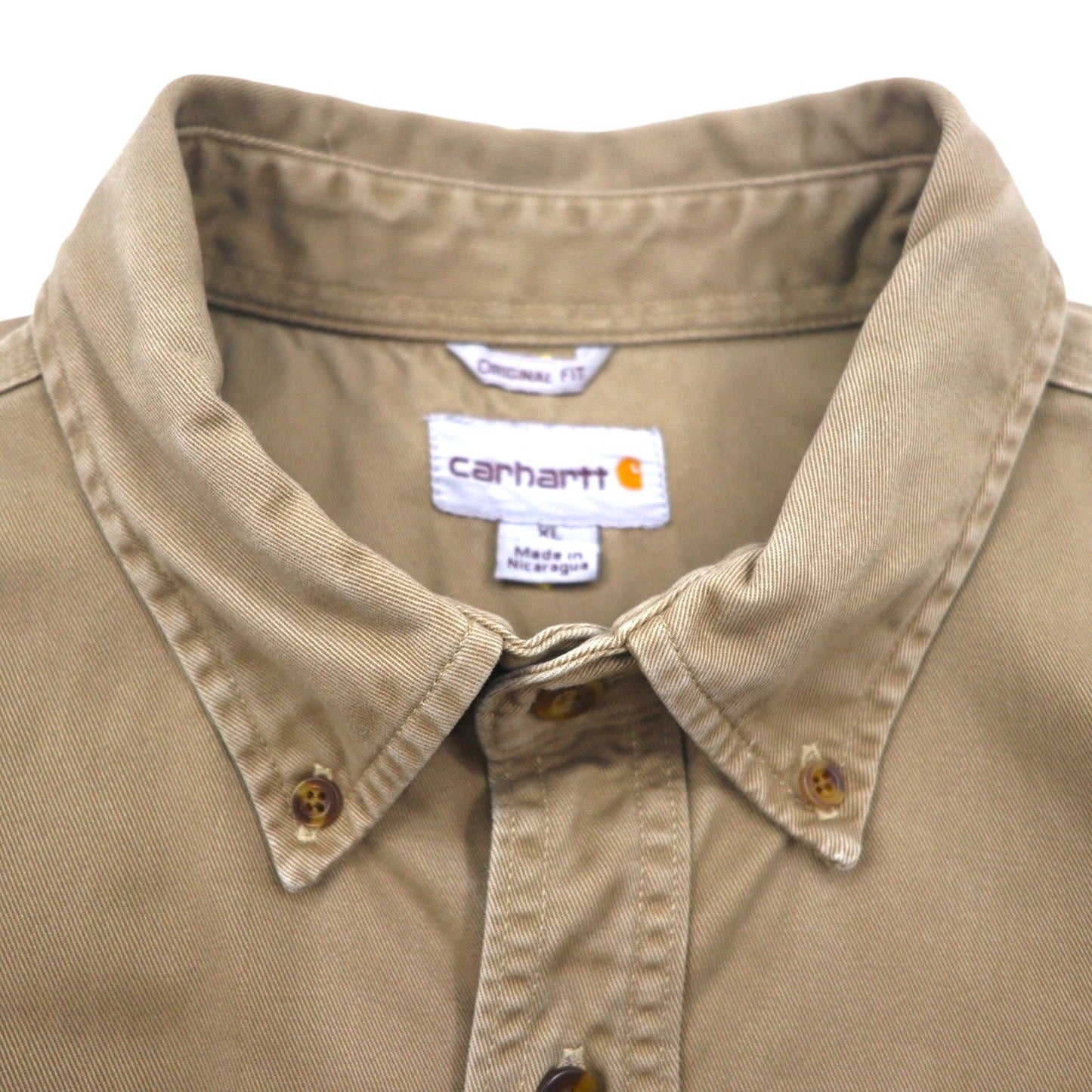 Carhartt OAKMAN S09 266 Button-Down Work Shirt, Size XL, Beige, Double Pocket