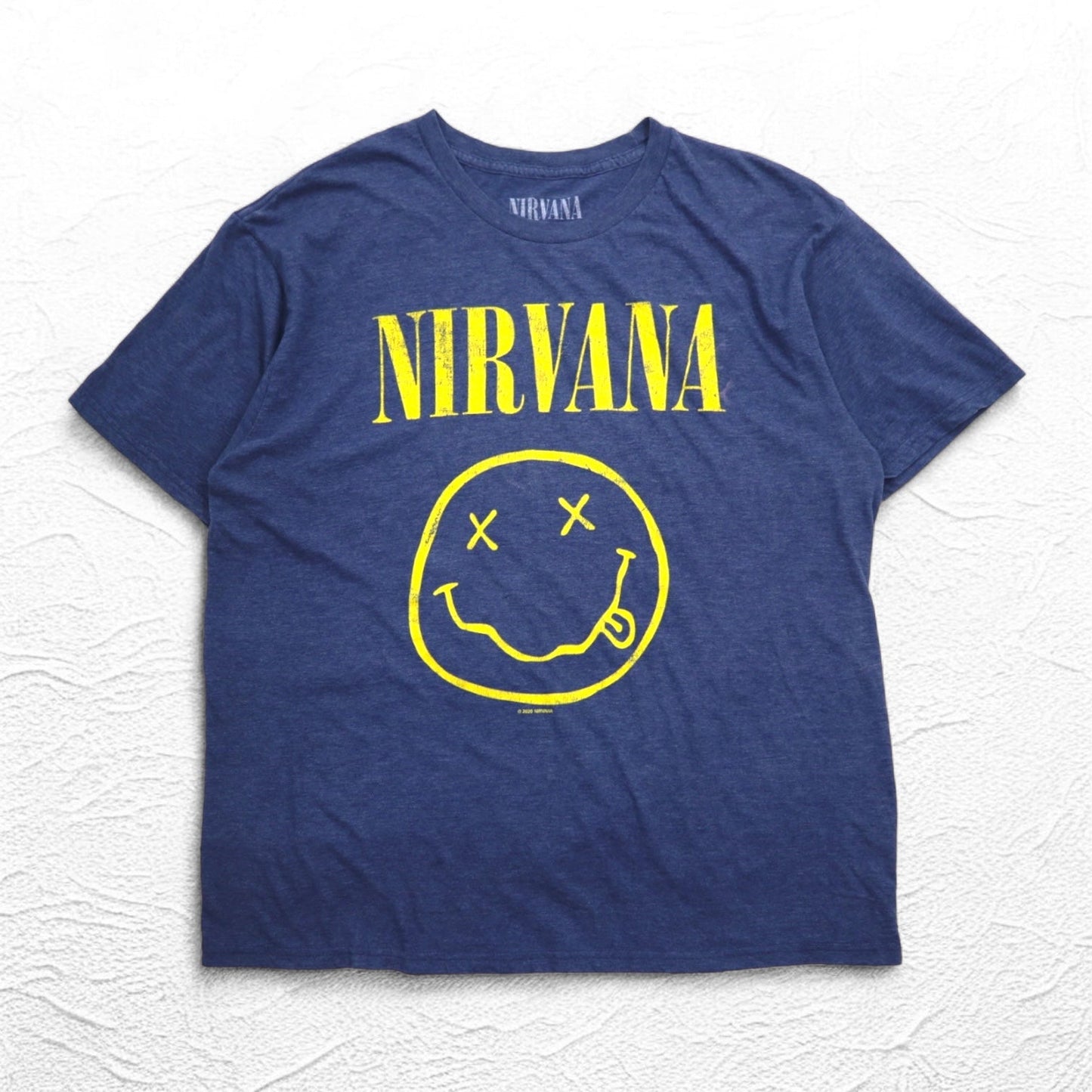 NIRVANA Rock Band T-Shirt, Navy, Cotton and Polyester, Made in Mexico