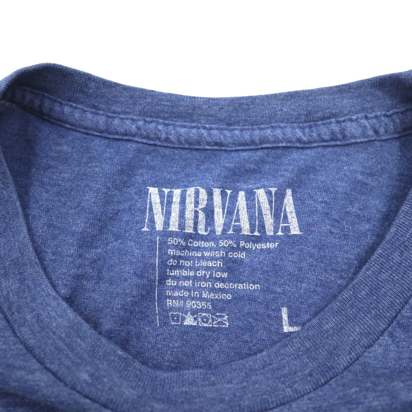 NIRVANA Rock Band T-Shirt, Navy, Cotton and Polyester, Made in Mexico
