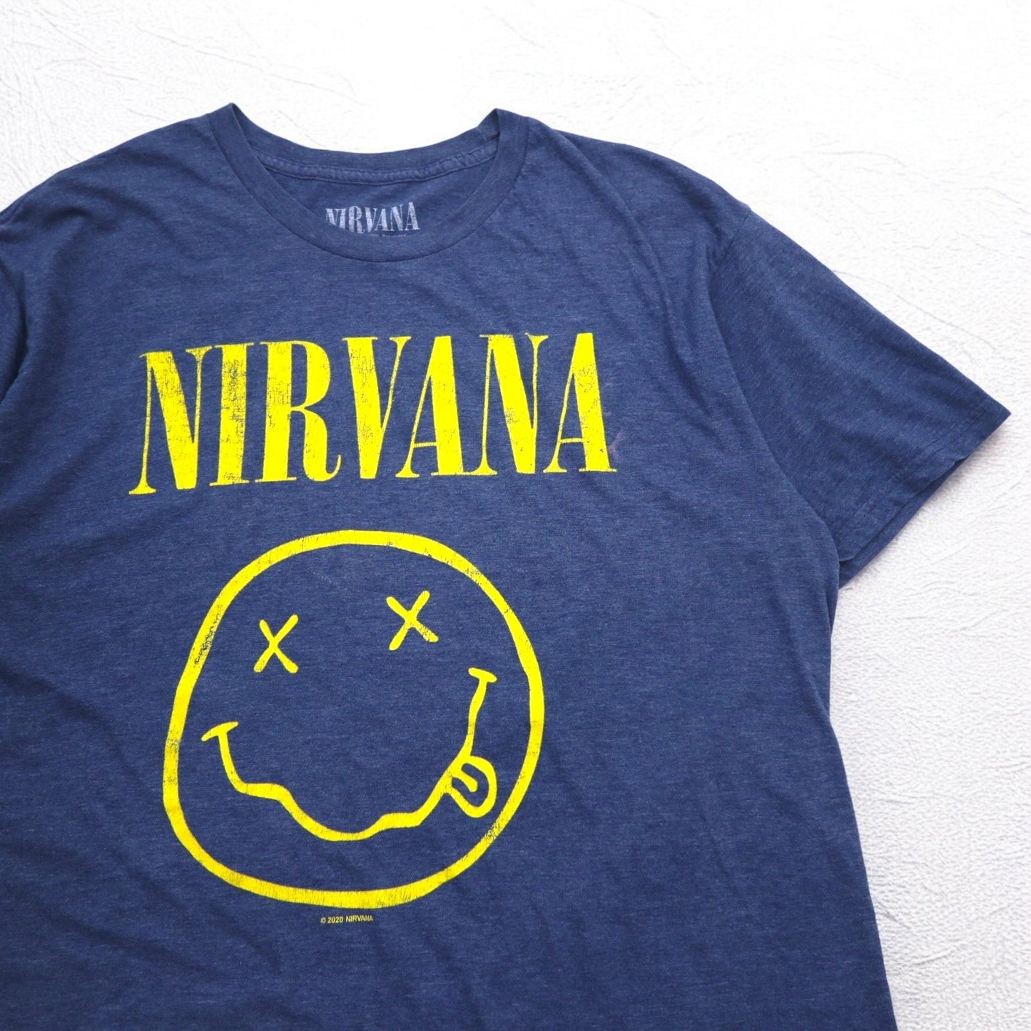 NIRVANA Rock Band T-Shirt, Navy, Cotton and Polyester, Made in Mexico