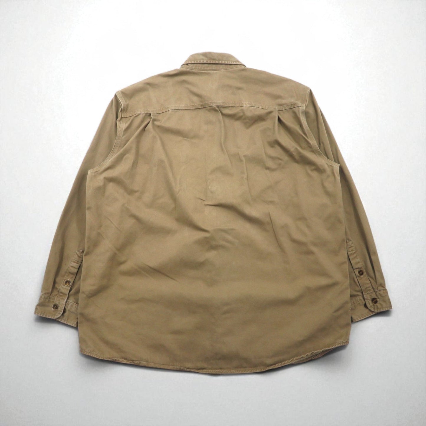 Carhartt OAKMAN S09 266 Button-Down Work Shirt, Size XL, Beige, Double Pocket