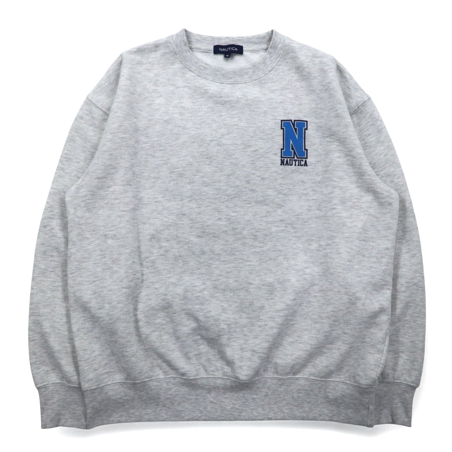 NAUTICA Print Sweatshirt, Size M, Gray, Fleece Lining, Back Print, SAILING