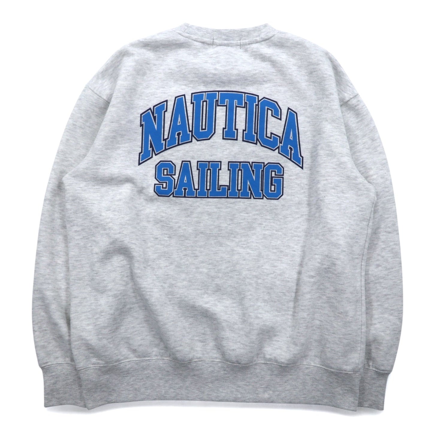 NAUTICA Print Sweatshirt, Size M, Gray, Fleece Lining, Back Print, SAILING