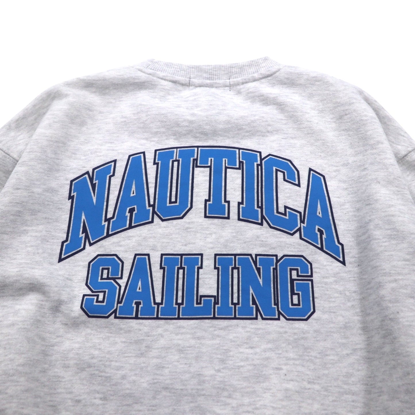 NAUTICA Print Sweatshirt, Size M, Gray, Fleece Lining, Back Print, SAILING