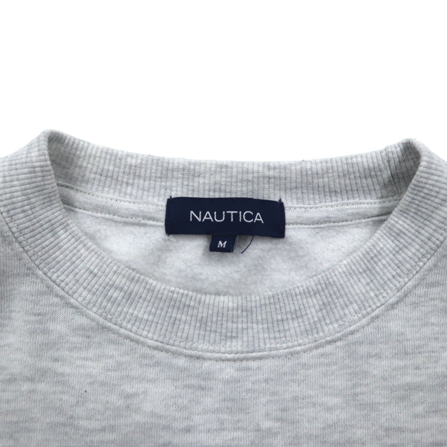 NAUTICA Print Sweatshirt, Size M, Gray, Fleece Lining, Back Print, SAILING