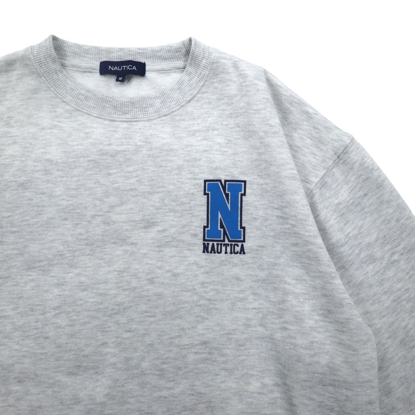 NAUTICA Print Sweatshirt, Size M, Gray, Fleece Lining, Back Print, SAILING