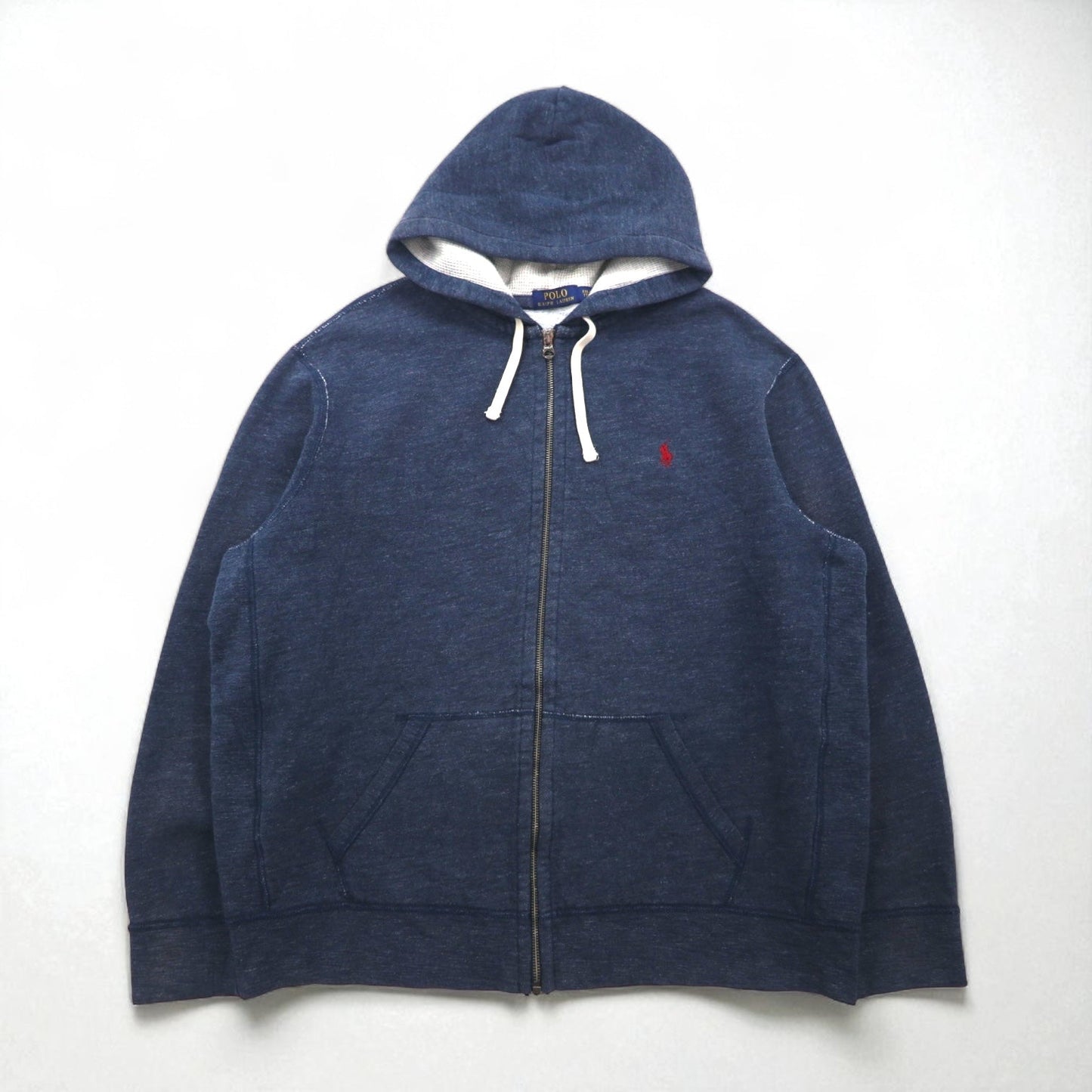 POLO RALPH LAUREN Reverse Weave Full-Zip Hoodie, Size 2XL, Navy, with Small Pony Embroidery