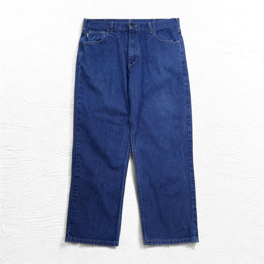 Carhartt USA-Made Flame Resistant Denim Pants, Size L, Indigo and Blue, UFCW FRB100DNM