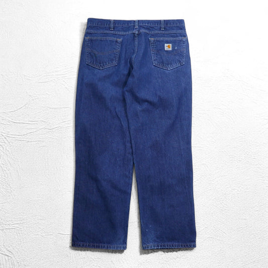 Carhartt USA-Made Flame Resistant Denim Pants, Size L, Indigo and Blue, UFCW FRB100DNM