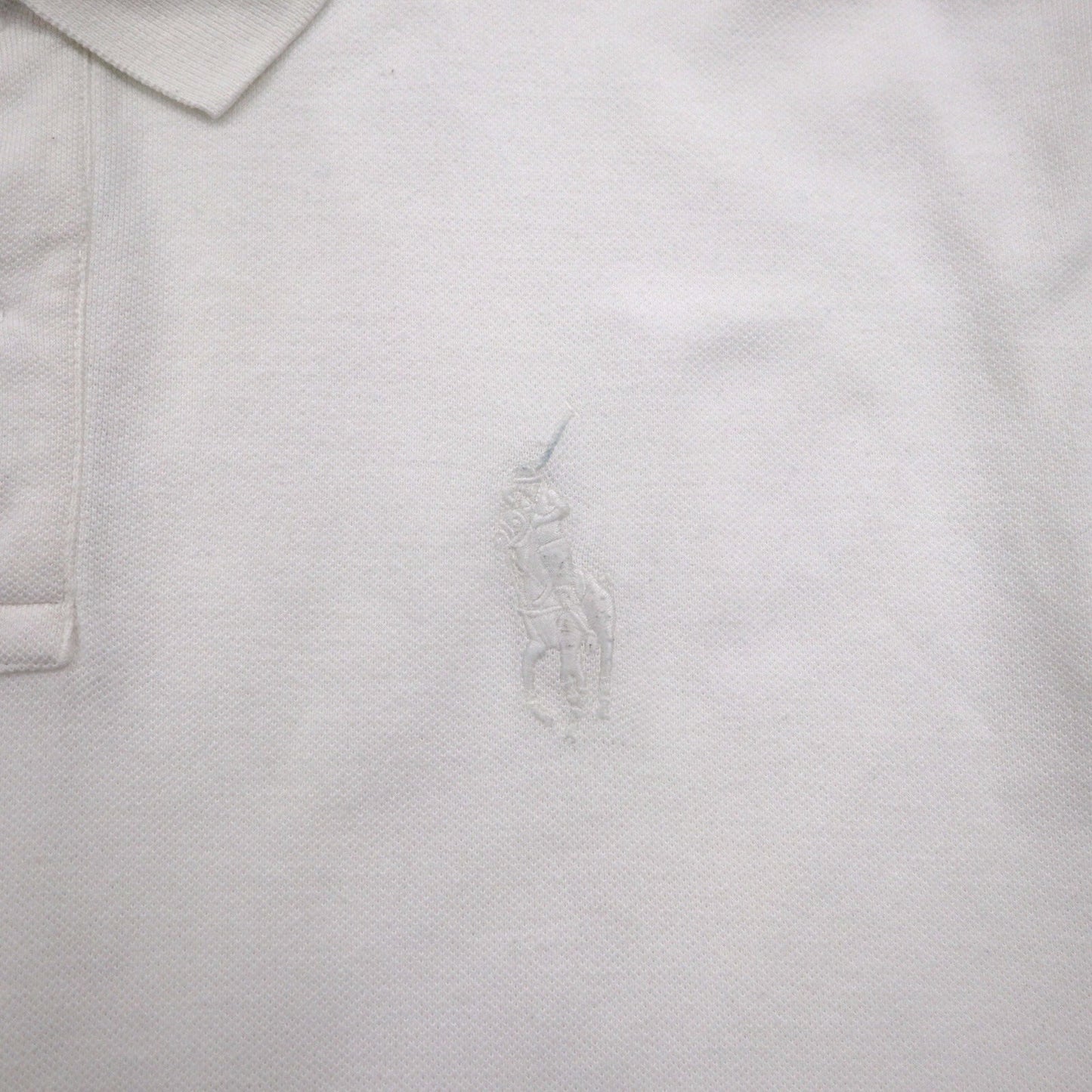Polo by Ralph Lauren 90年代 ポロシャツ 2XL ビッグサイズ ホワイト 鹿の子 ポニー刺繍
