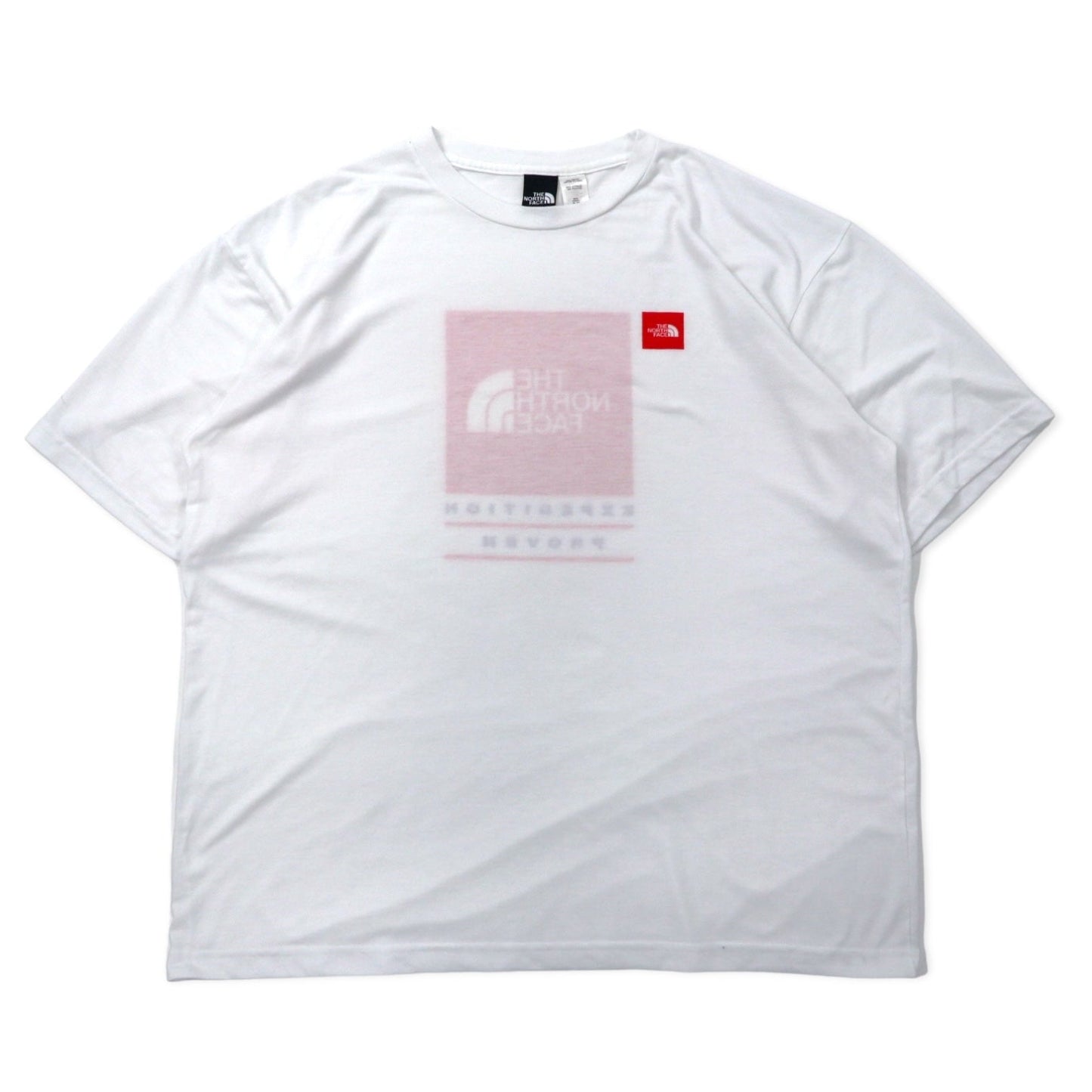 THE NORTH FACE USA Box Logo Print T-Shirt, XL, White, Polyester, Big Size
