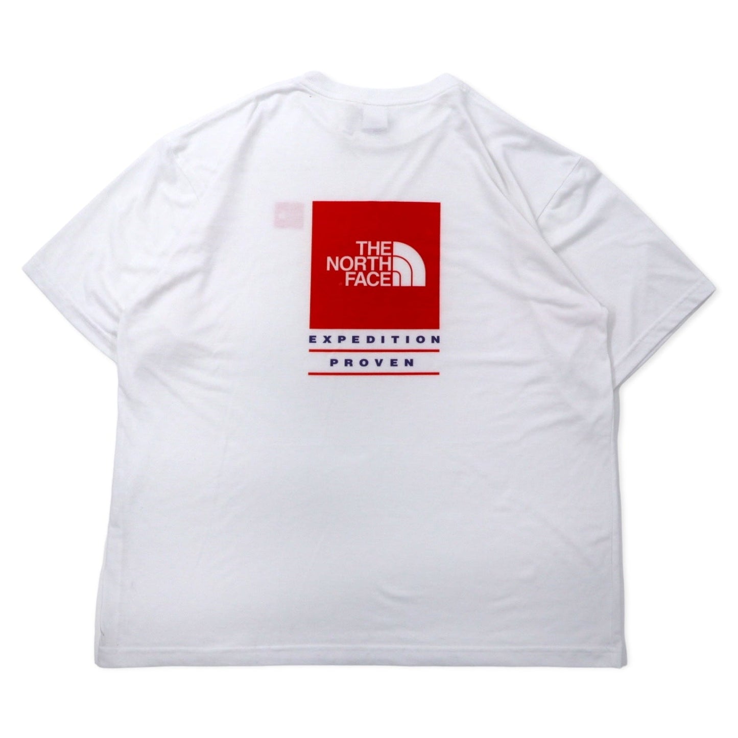 THE NORTH FACE USA Box Logo Print T-Shirt, XL, White, Polyester, Big Size