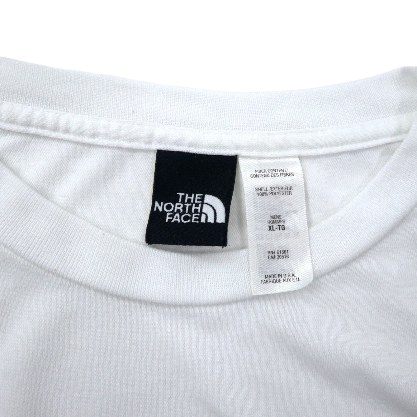 THE NORTH FACE USA Box Logo Print T-Shirt, XL, White, Polyester, Big Size