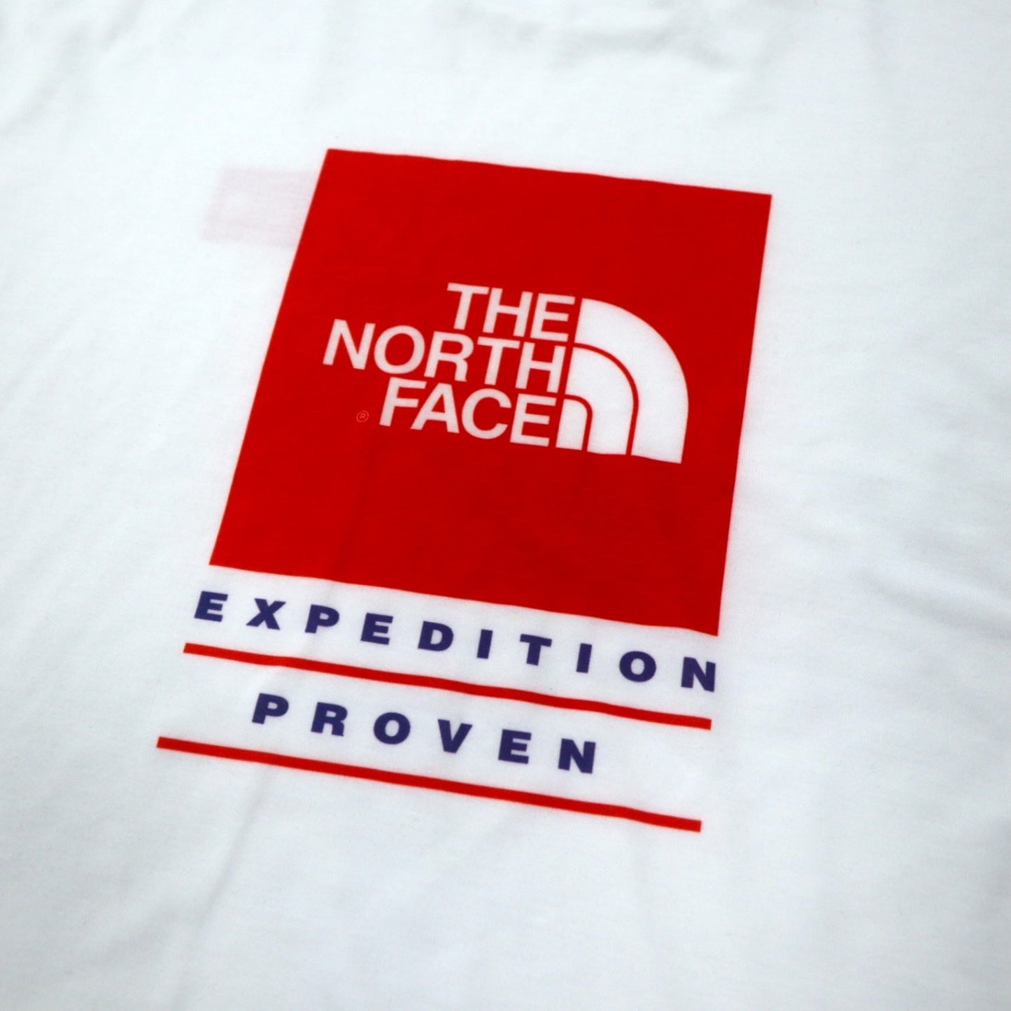 THE NORTH FACE USA Box Logo Print T-Shirt, XL, White, Polyester, Big Size