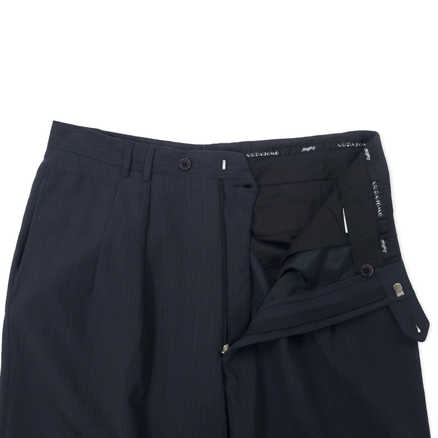 KRIZIA UOMO 2-pleat wide-leg slacks, size 56, gray wool