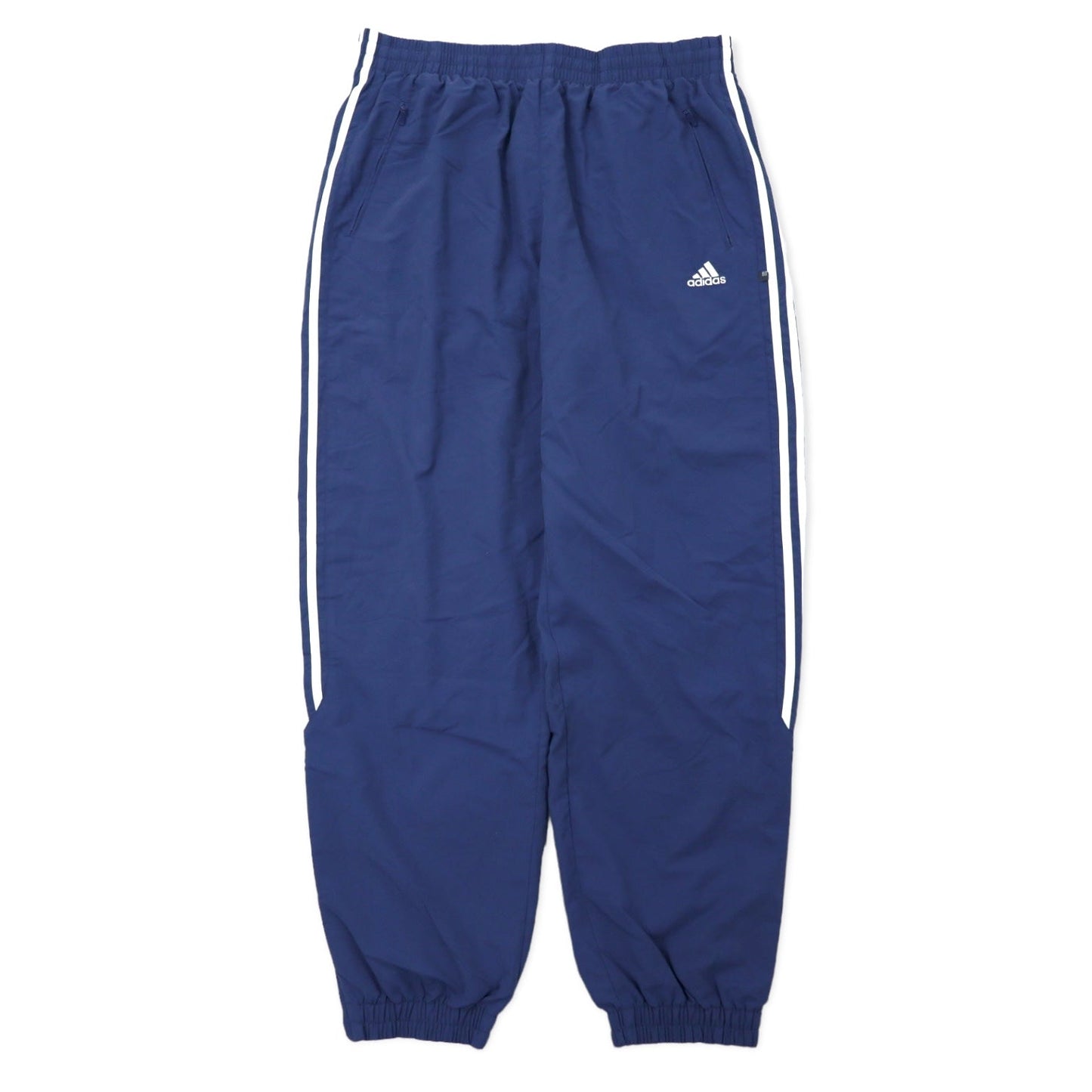 adidas 2000s 3-Stripes Wide Track Pants, Size 190, Navy Polyester