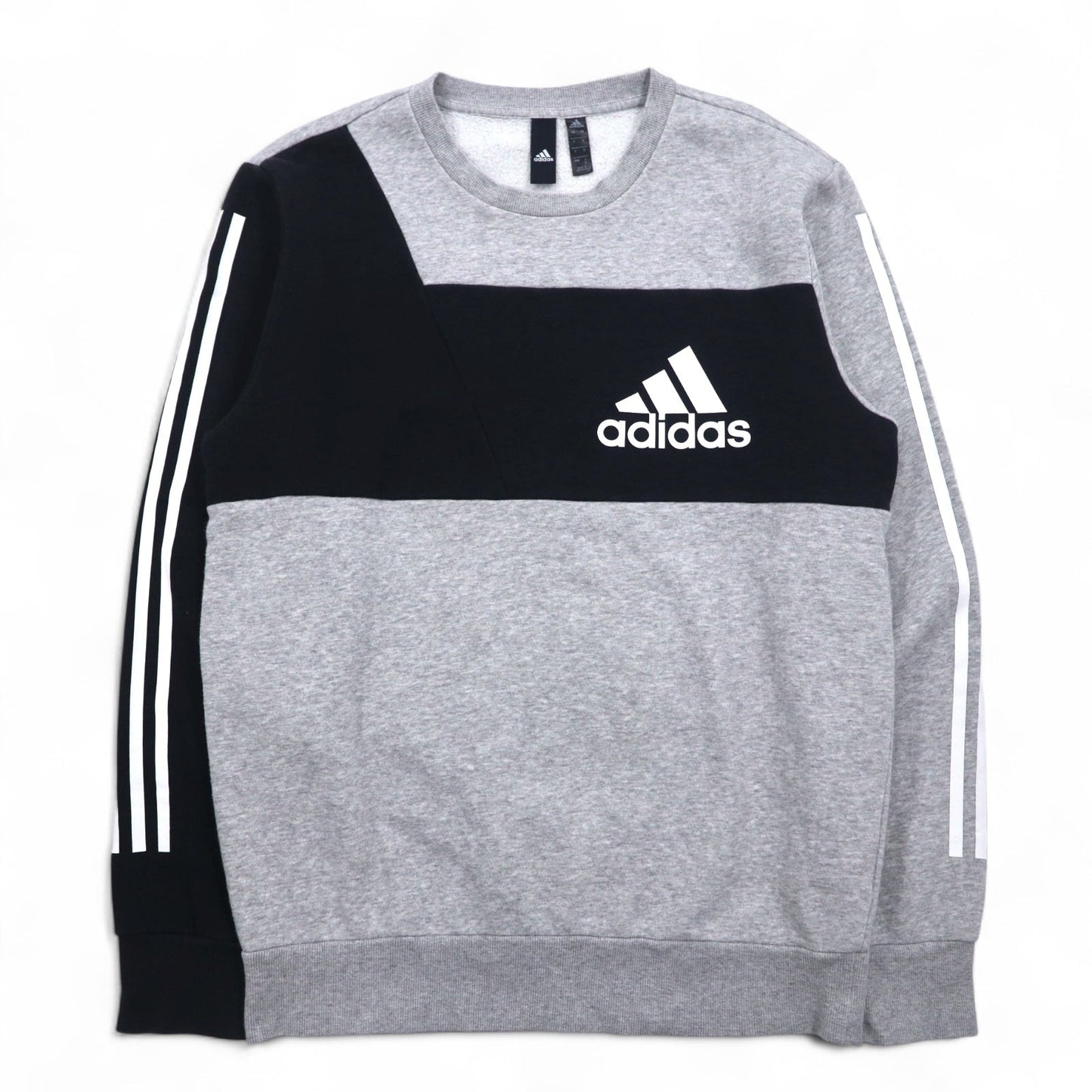 adidas Sport ID Crew Sweatshirt, XL, Gray, Black, Fleece-Lined, 3-Stripes, Sport ID EB7589