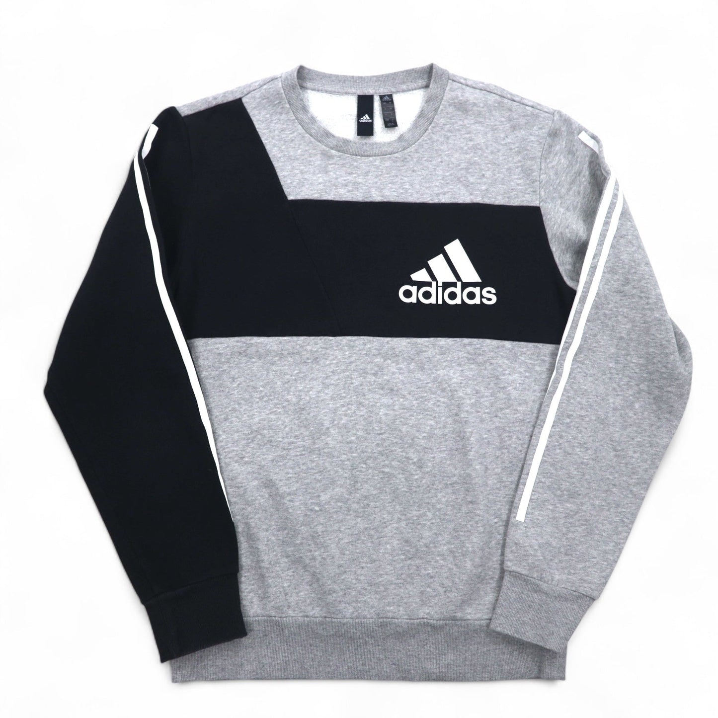 adidas Sport ID Crew Sweatshirt, XL, Gray, Black, Fleece-Lined, 3-Stripes, Sport ID EB7589