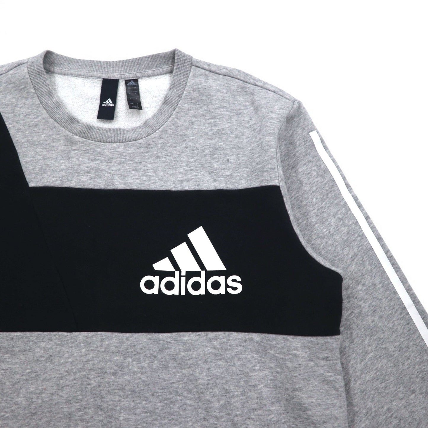 adidas Sport ID Crew Sweatshirt, XL, Gray, Black, Fleece-Lined, 3-Stripes, Sport ID EB7589