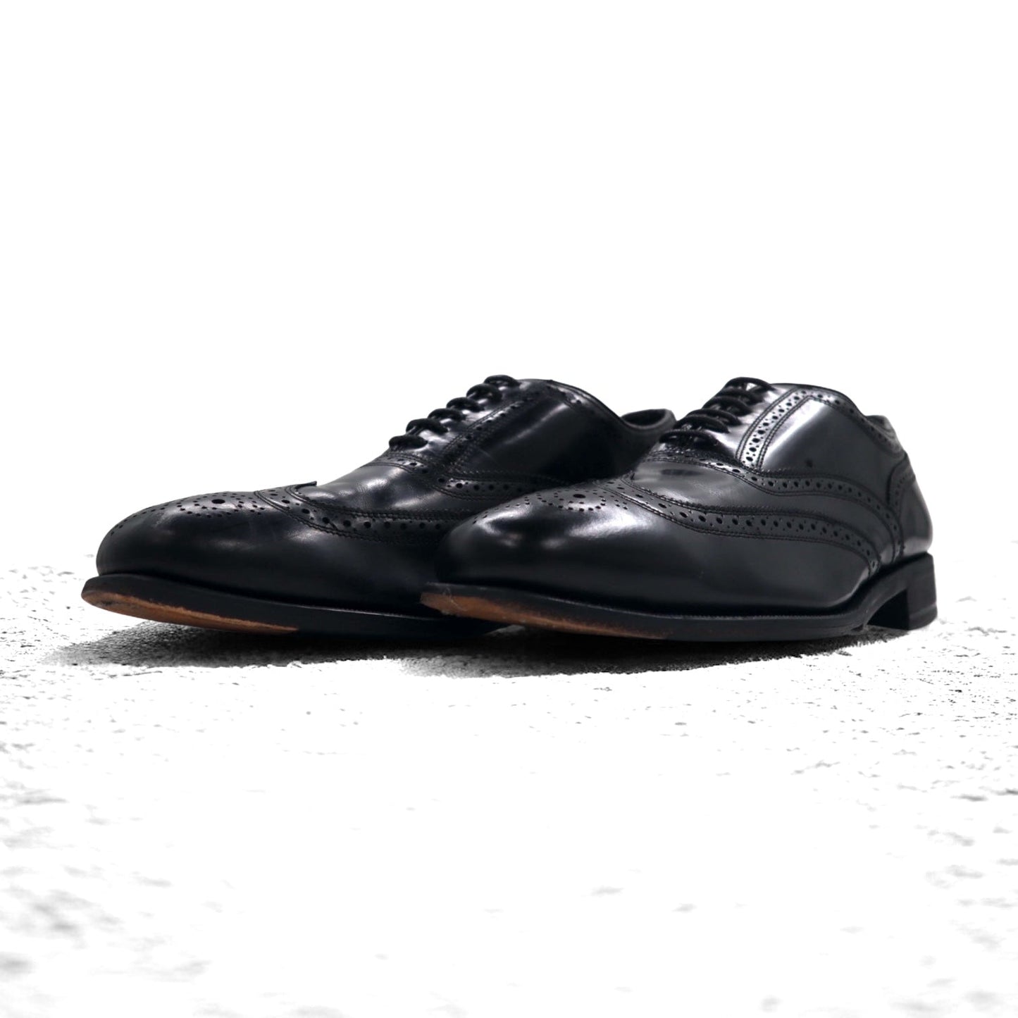 FLORSHEIM ウイングチップ フルブローグ メダリオンシューズ 28.5cm ブラック レザー 17066-01