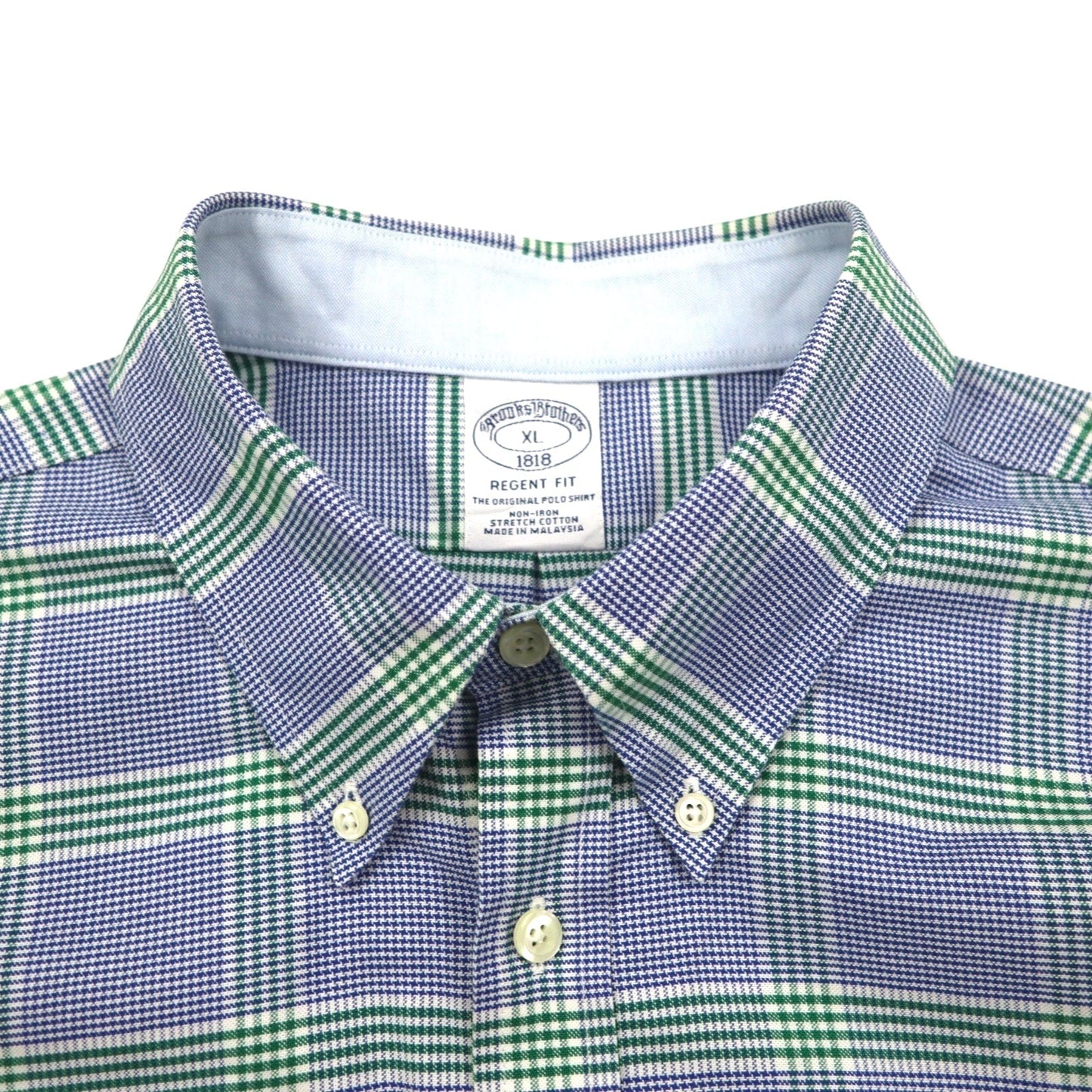 Brooks Brothers REGENT FIT オックスフォード ボタンダウンシャツ XL ブルー チェック コットン