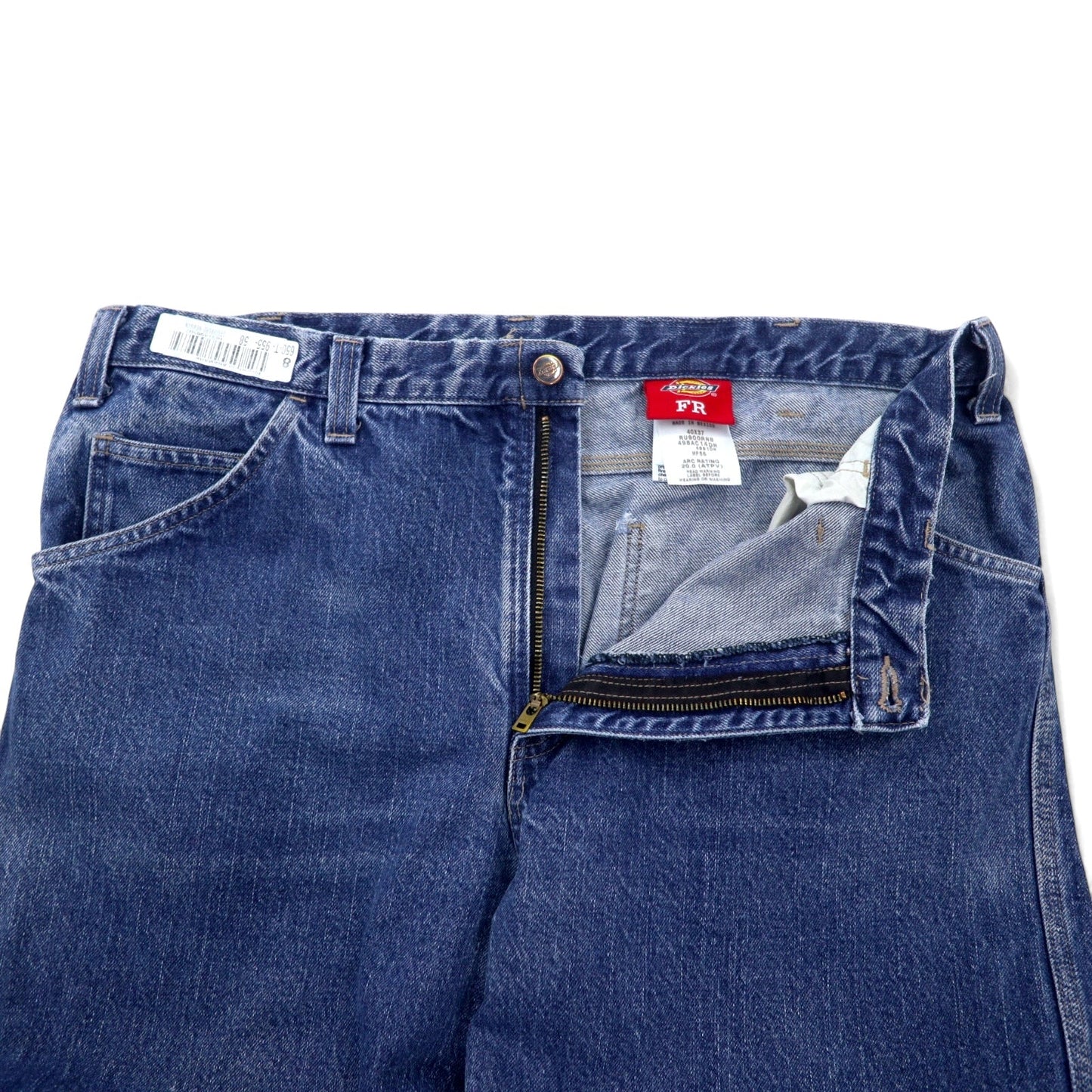 DICKIES FR Flame-Resistant Wide-Leg Baggy Painter Pants, Size 40, Blue, Cotton, Made in Mexico