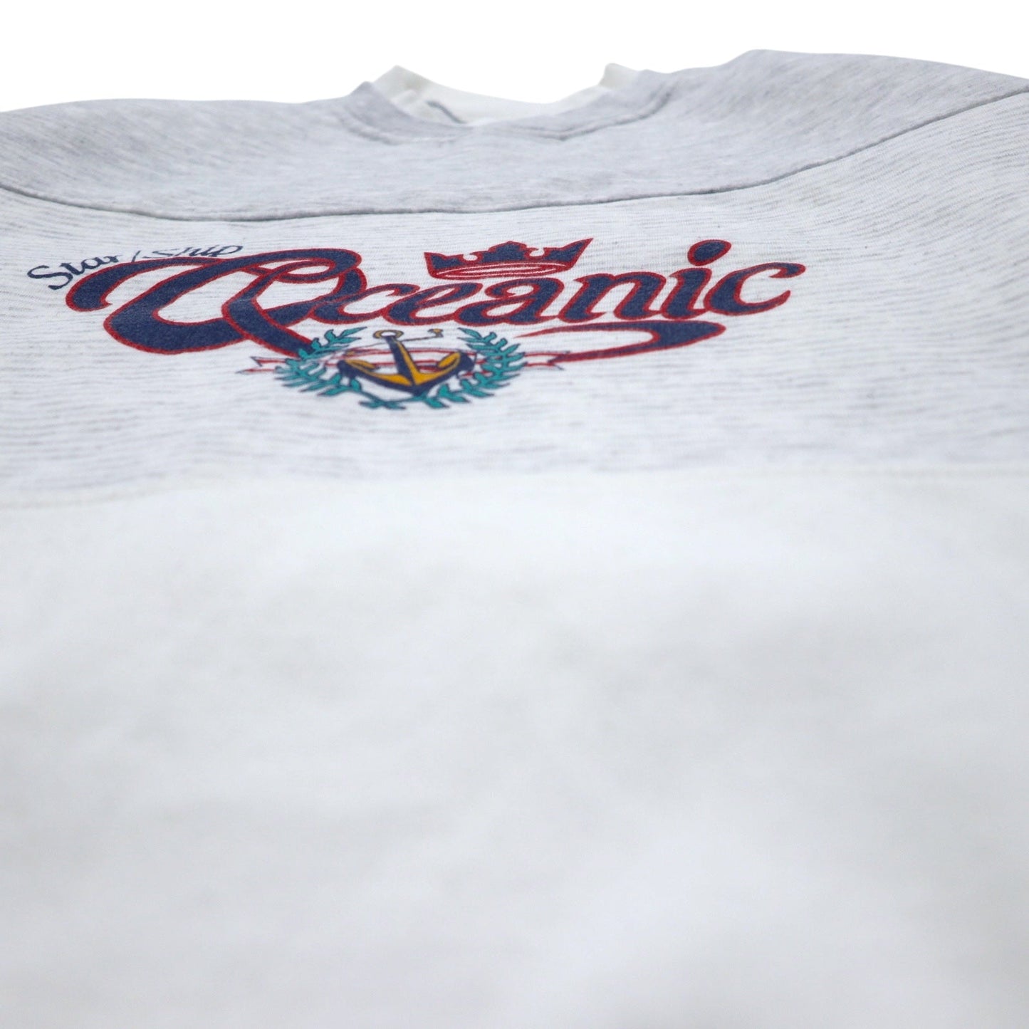 90年代 GEAR FOR SPORTS プリント スウェット L グレー コットン ポリエステル 裏起毛 STAR SHIP OCEANIC