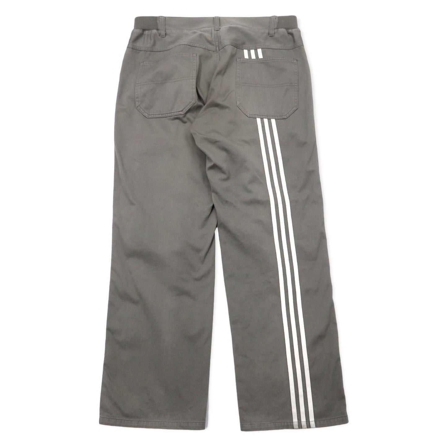 adidas 00s Double Knee Duck Work Pants, Size O, Gray Cotton with 3-Stripes