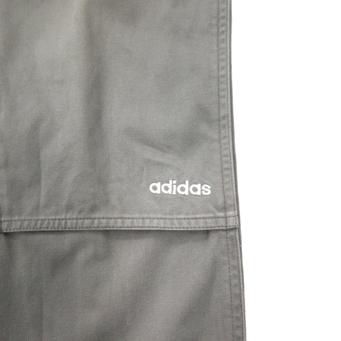 adidas 00s Double Knee Duck Work Pants, Size O, Gray Cotton with 3-Stripes