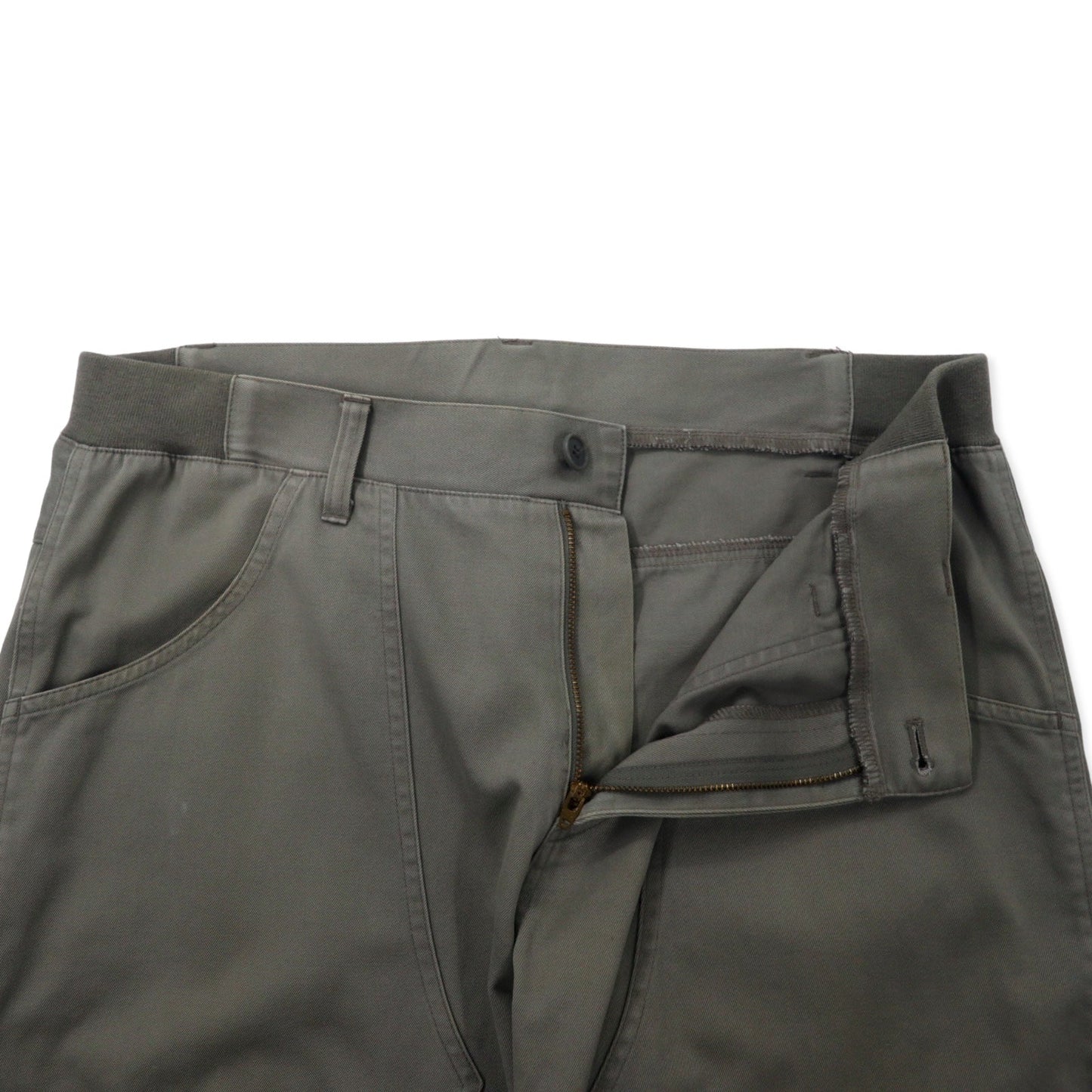 adidas 00s Double Knee Duck Work Pants, Size O, Gray Cotton with 3-Stripes