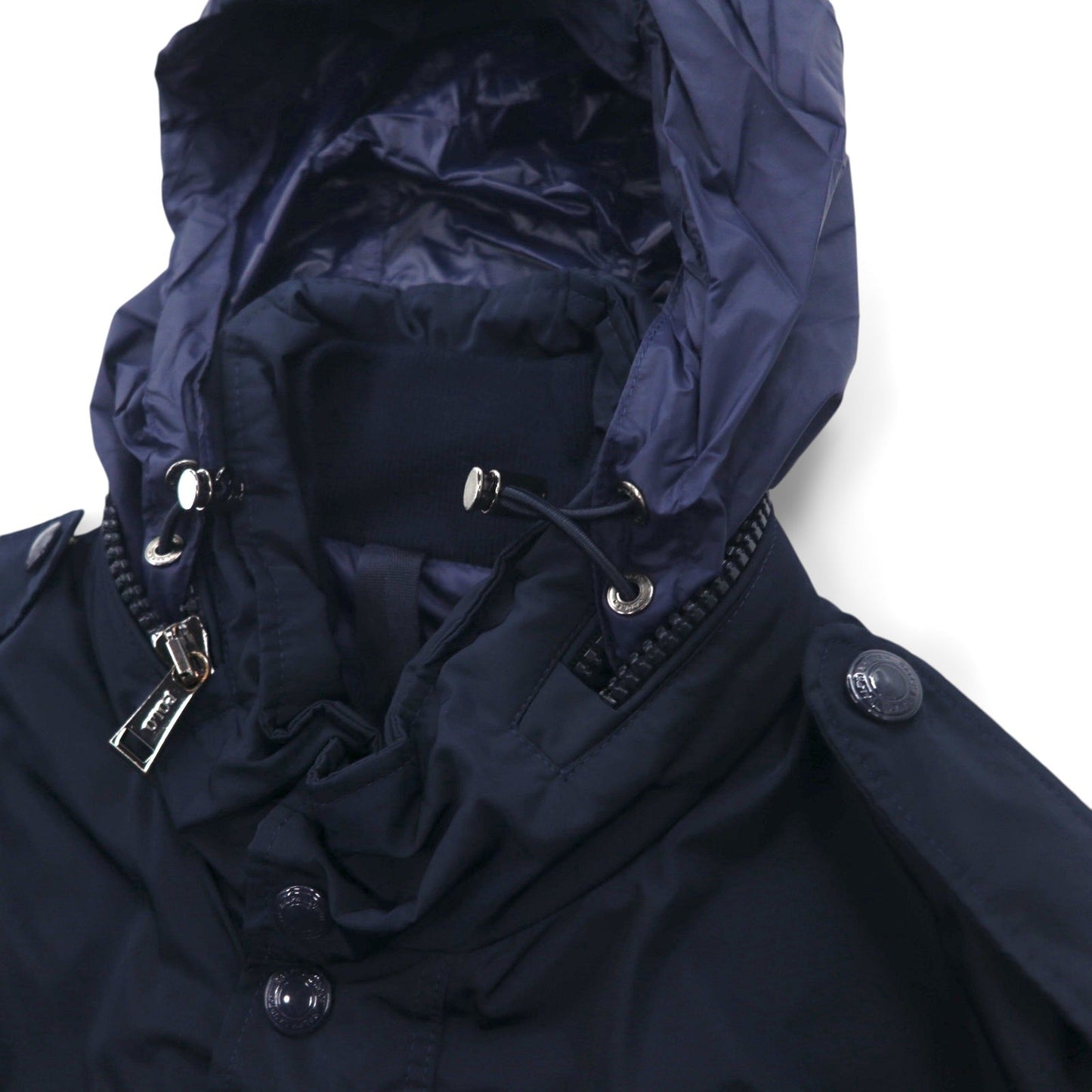 Polo Ralph Lauren ミリタリー M-65 フィールドジャケット M ネイビー ドローコード フード収納 ダブルジップ