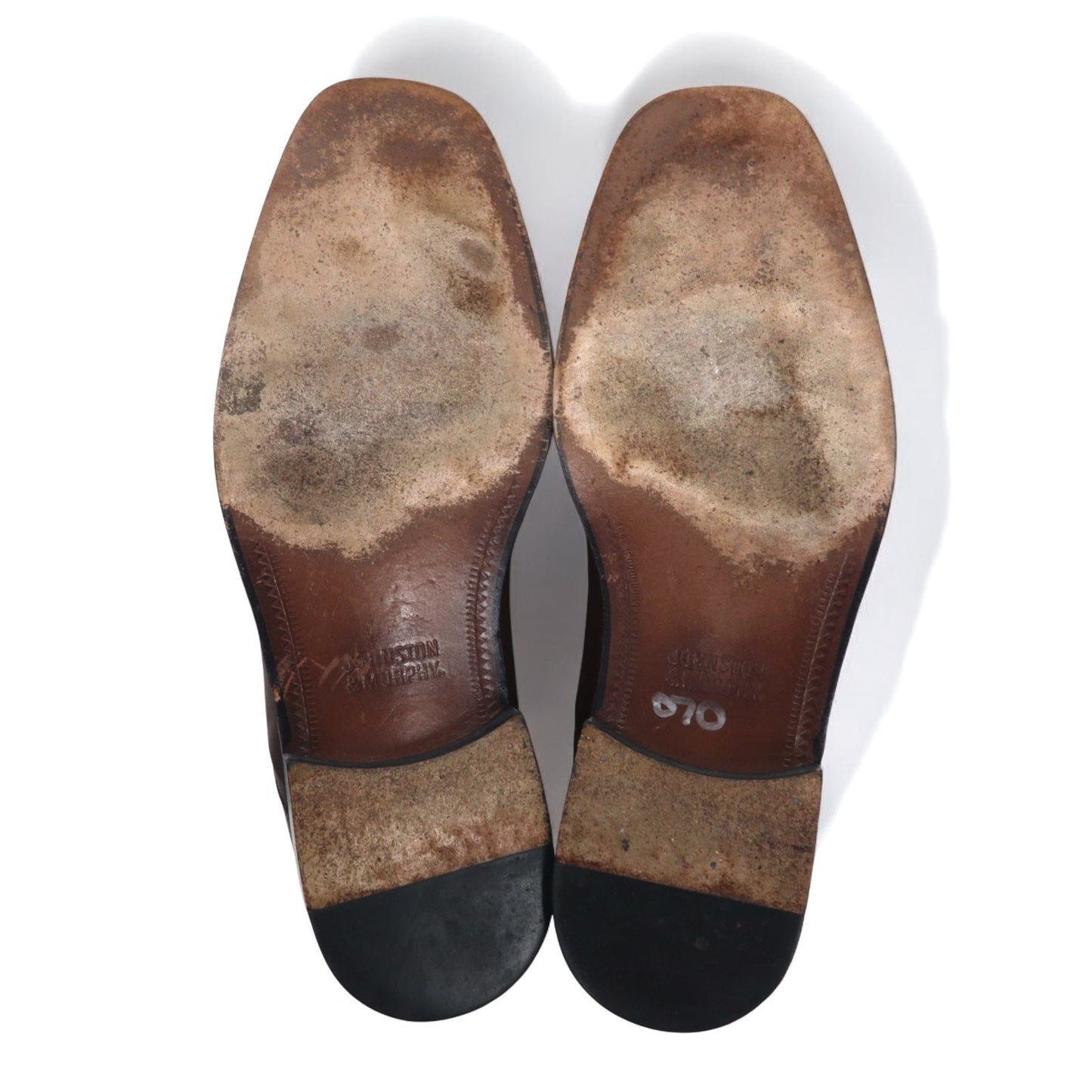 JOHNSTON & MURPHY U-Tip Dress Shoes, Size 27cm, Brown Leather, 015-6702