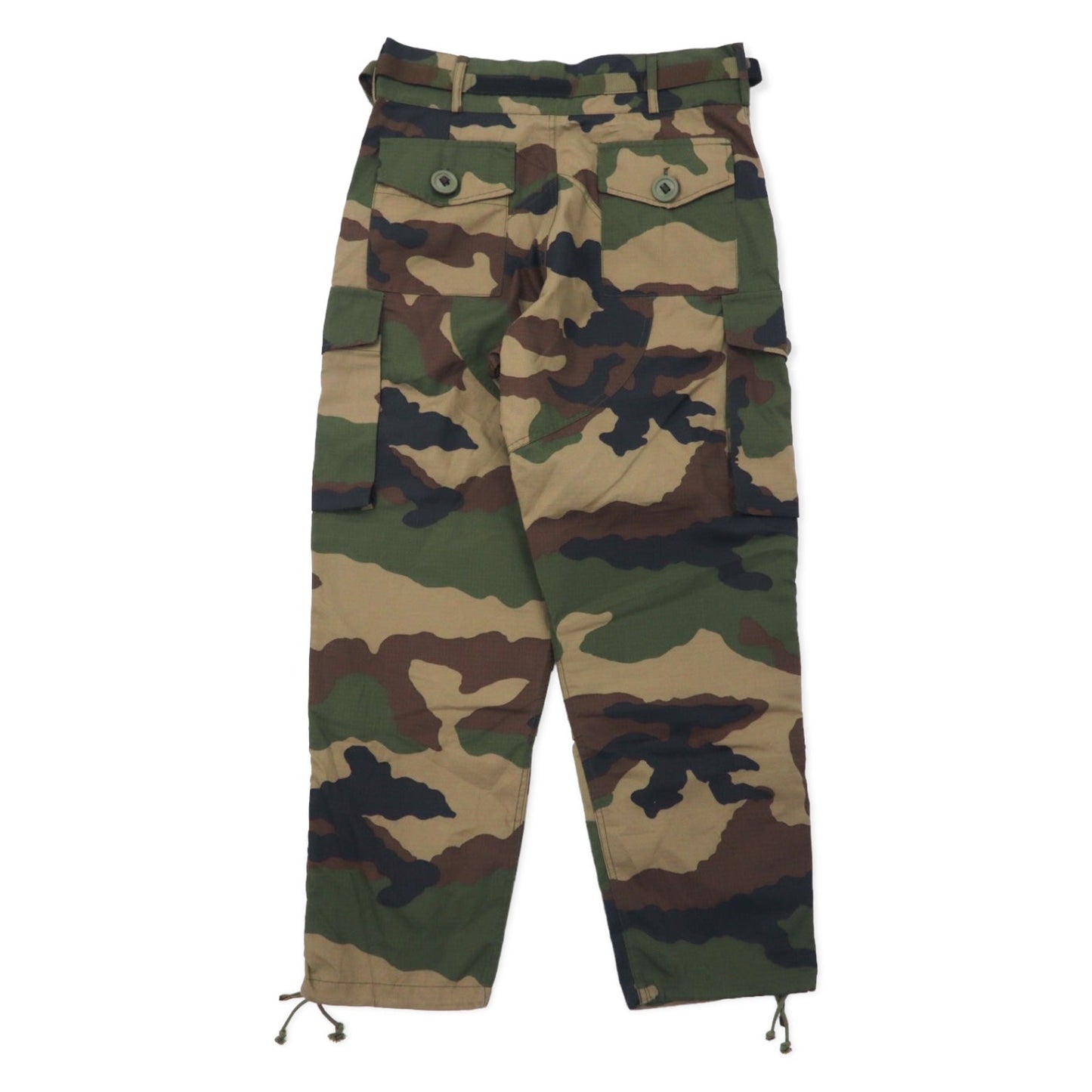 FRENCH ARMY Double Knee Cargo Pants, Size M, Khaki Camouflage Ripstop Utility Gimmick Military Leo Minor 2019