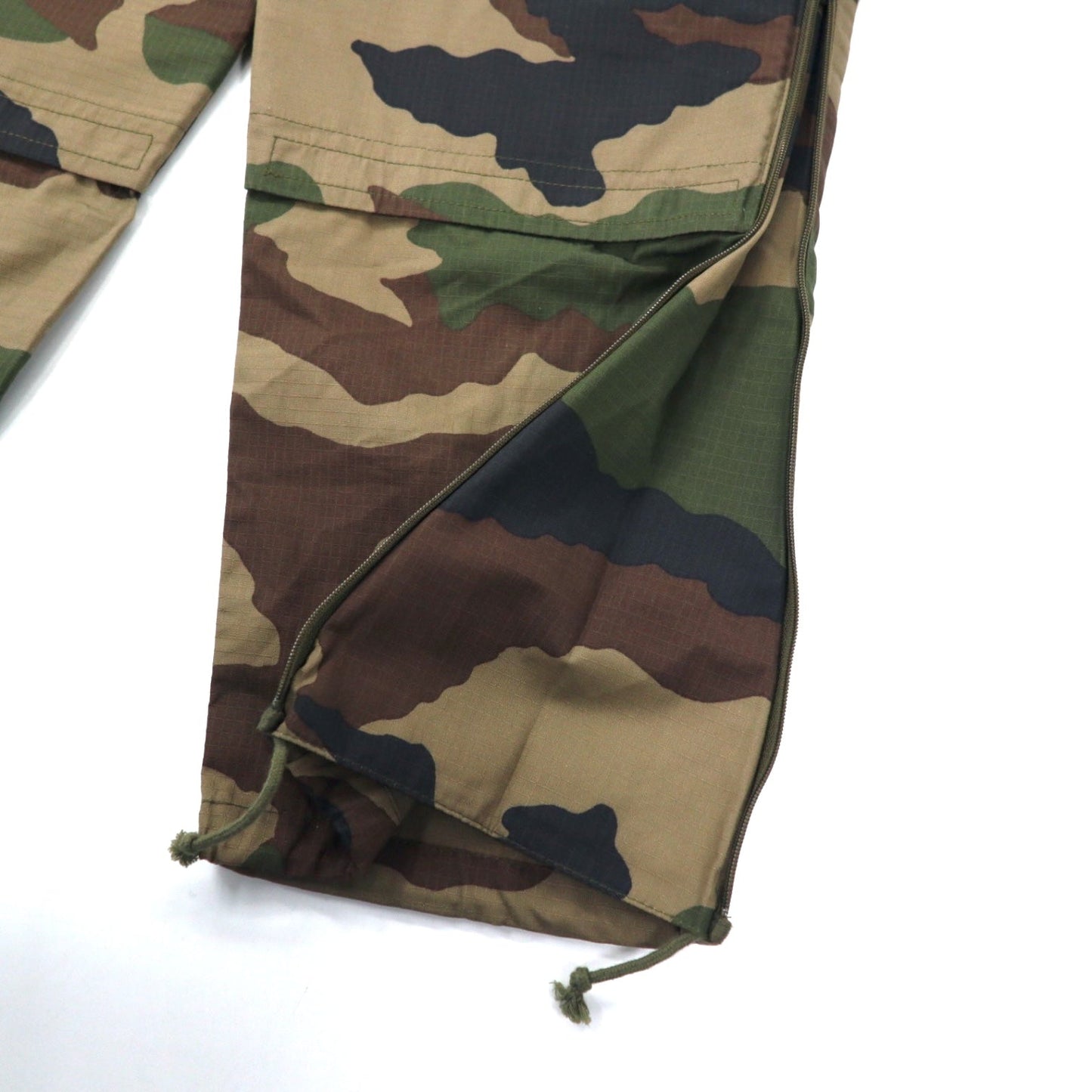 FRENCH ARMY Double Knee Cargo Pants, Size M, Khaki Camouflage Ripstop Utility Gimmick Military Leo Minor 2019