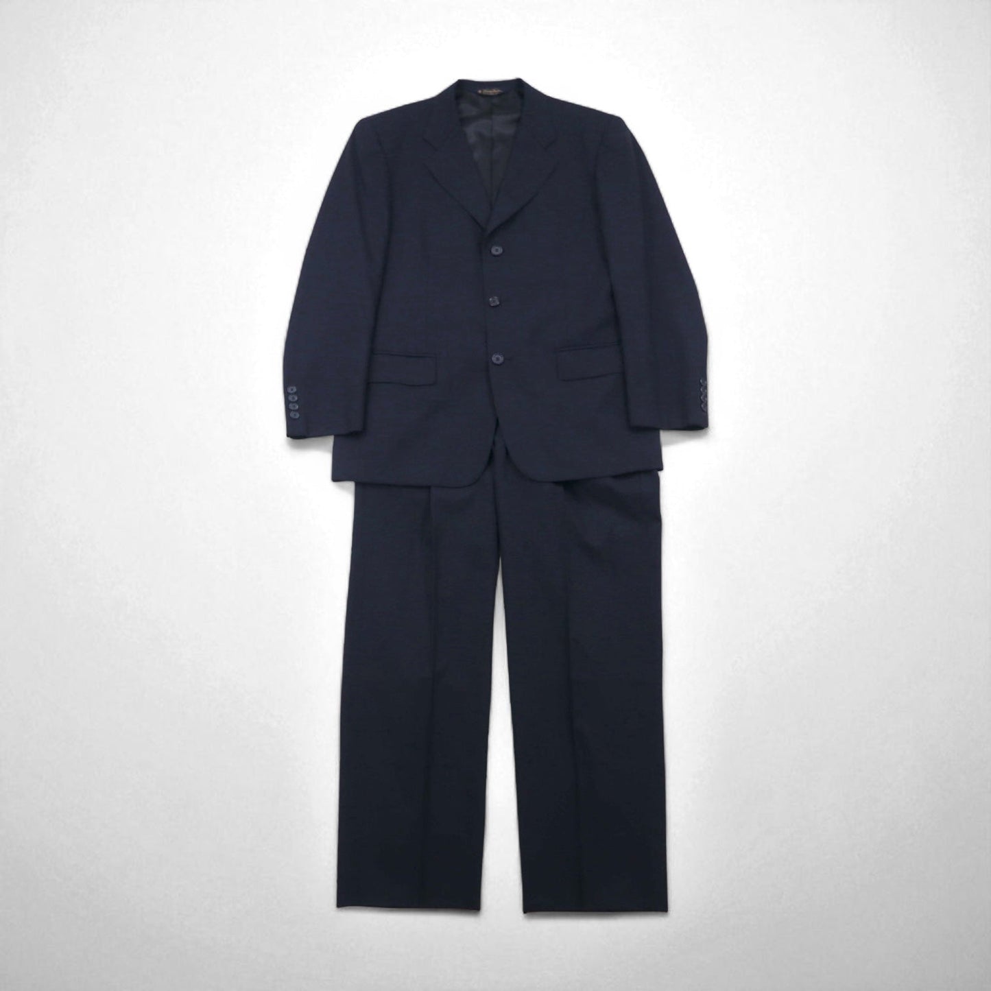 Brooks Brothers 3B Suit, Size M, Navy Wool, Double-Tuck, Wide Fit