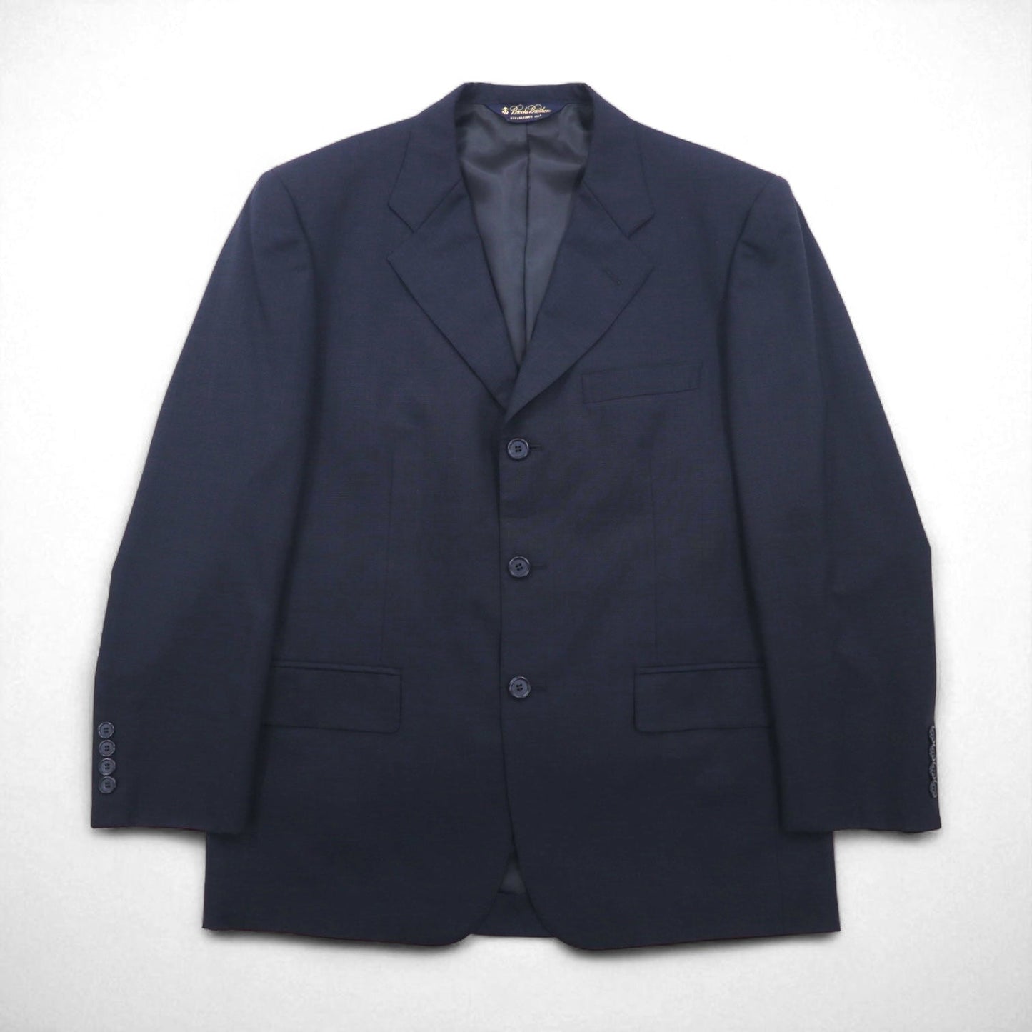 Brooks Brothers 3B Suit, Size M, Navy Wool, Double-Tuck, Wide Fit