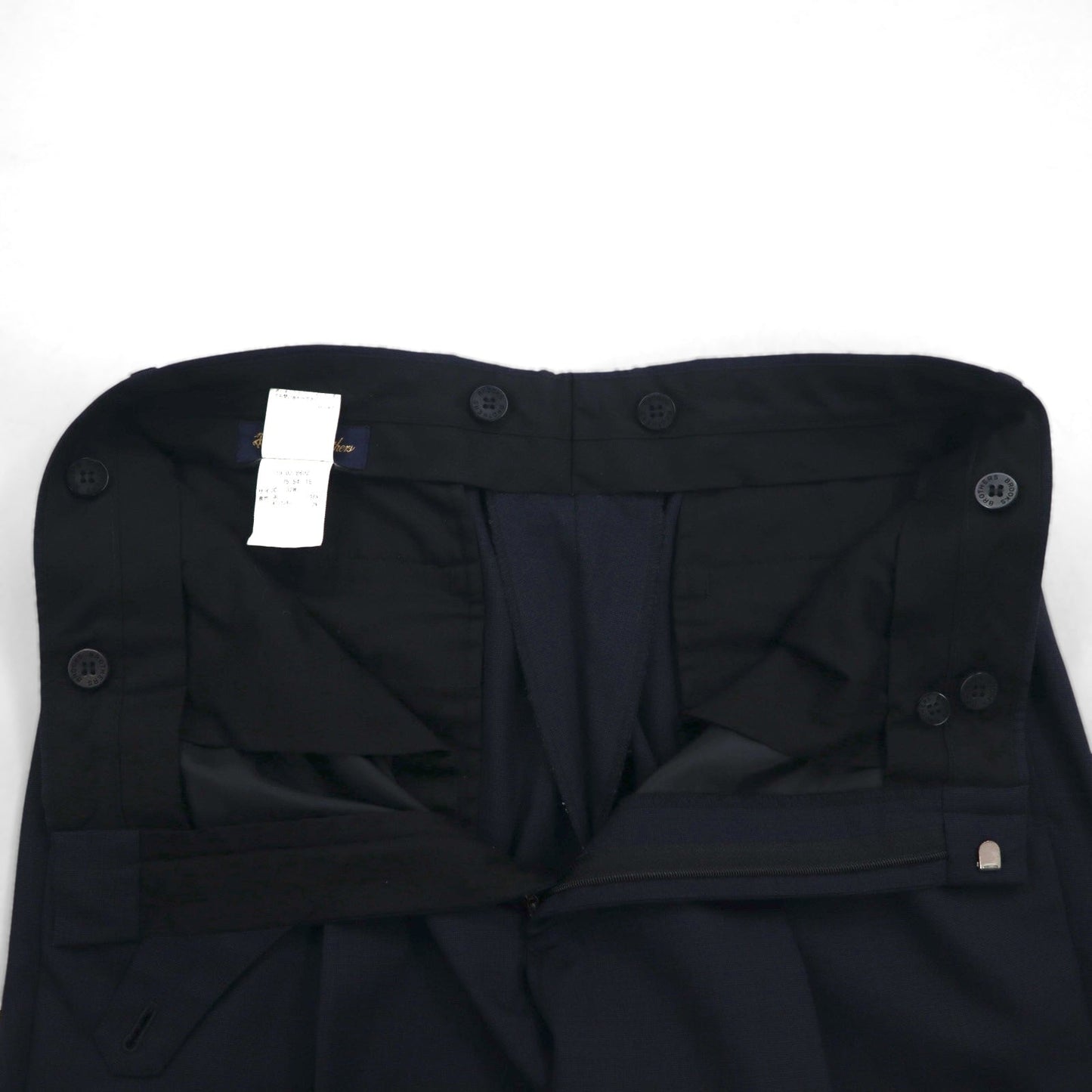 Brooks Brothers 3B Suit, Size M, Navy Wool, Double-Tuck, Wide Fit