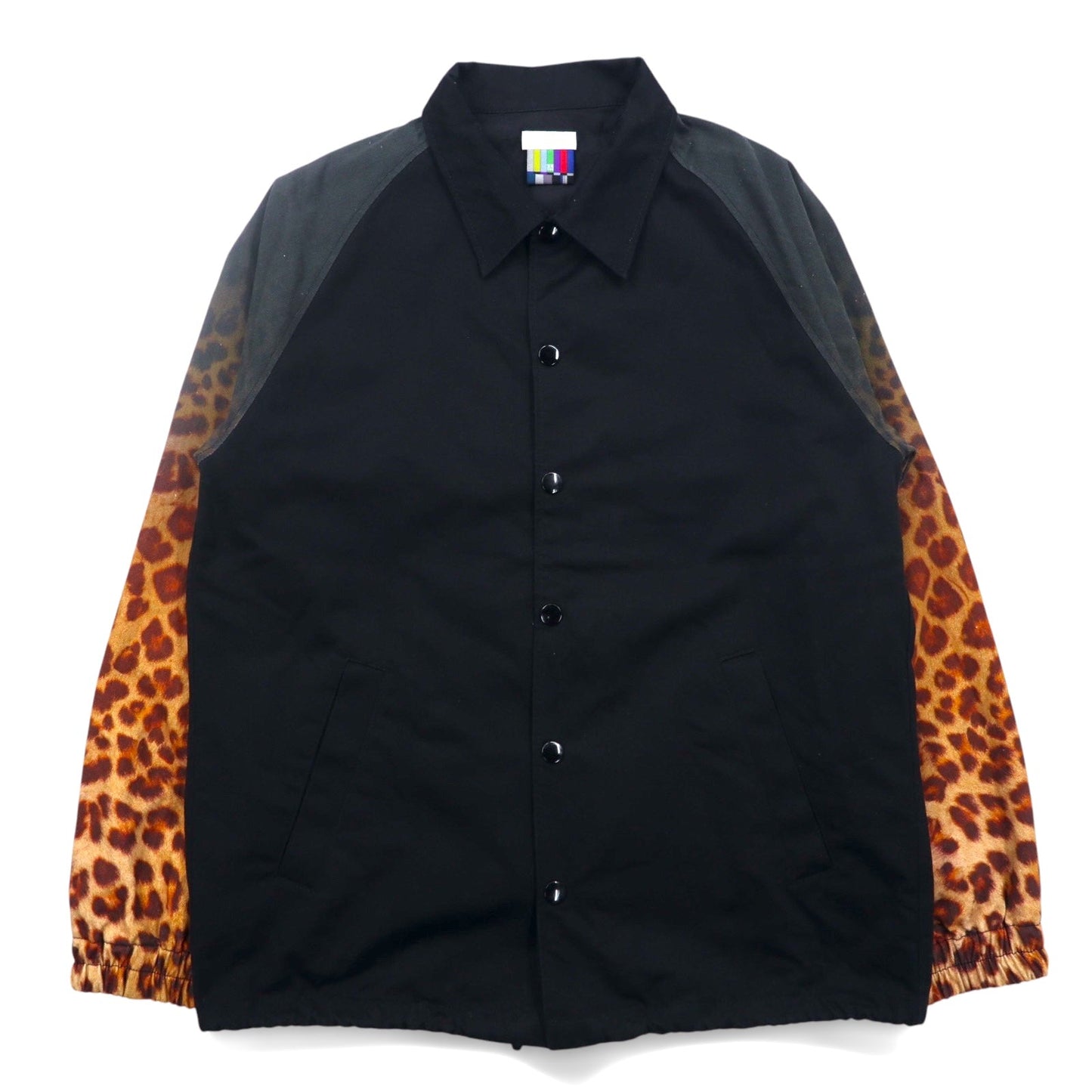 FACETASM Leopard Print Coach Jacket, Medium, Black Cotton, HT-JK-M05