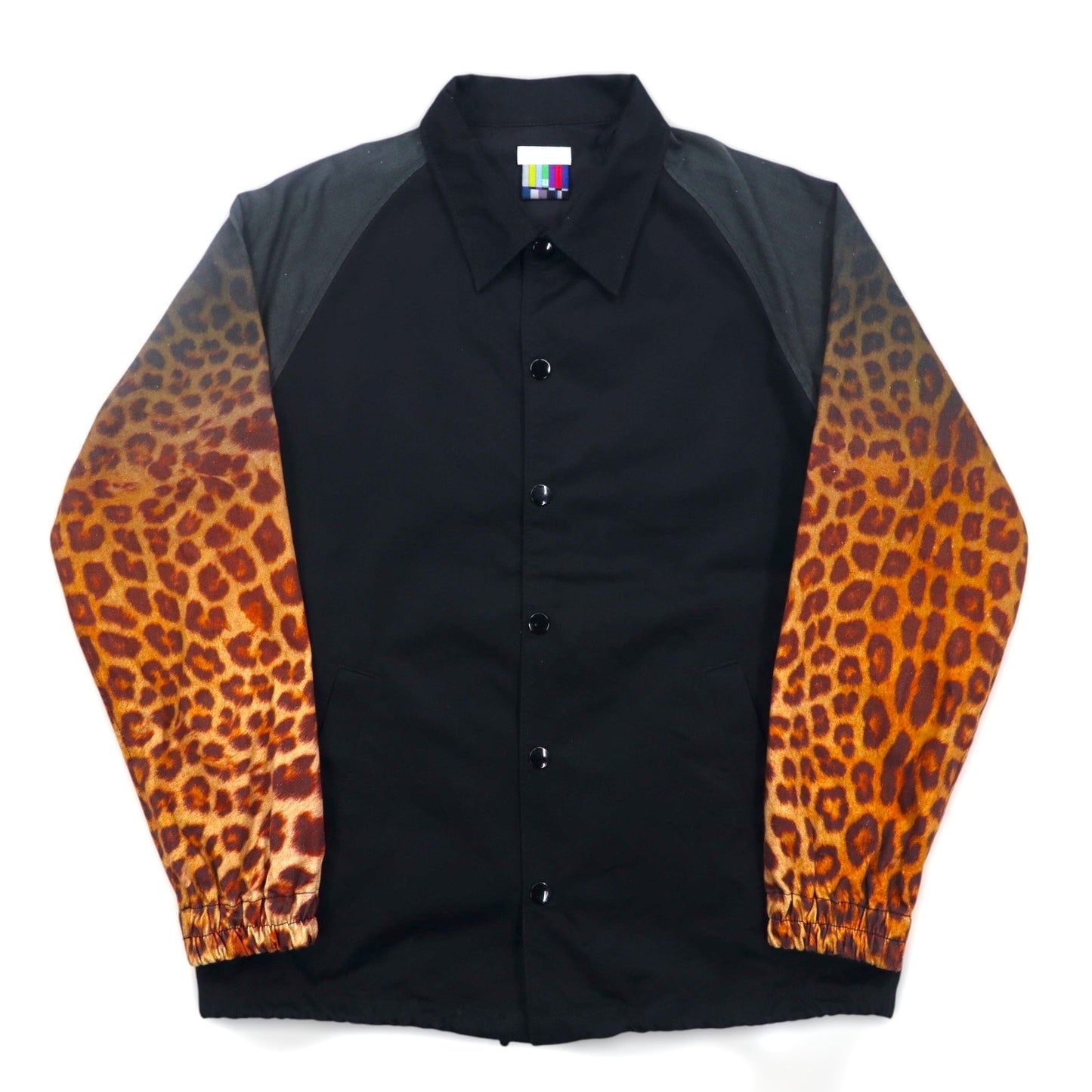 FACETASM Leopard Print Coach Jacket, Medium, Black Cotton, HT-JK-M05