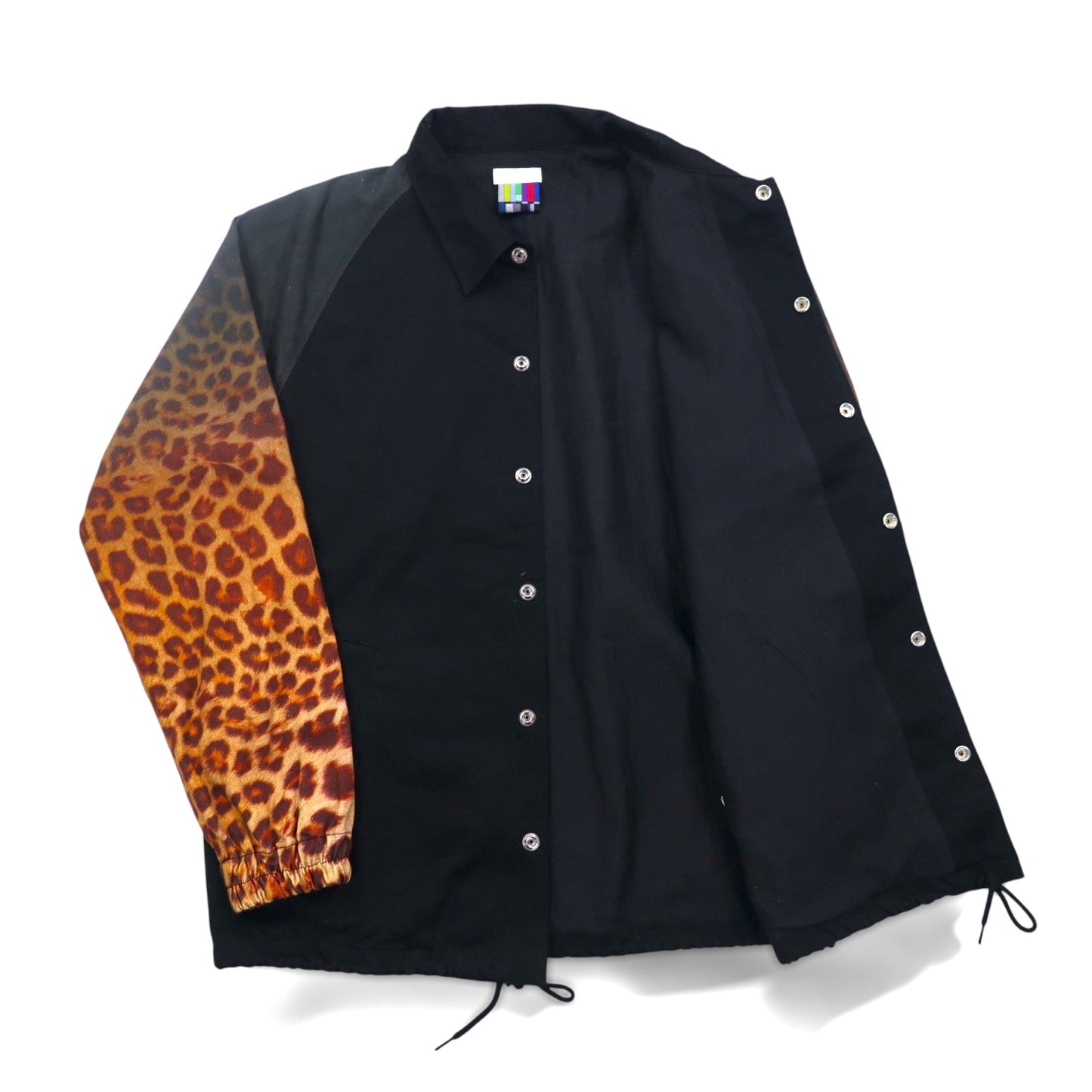 FACETASM Leopard Print Coach Jacket, Medium, Black Cotton, HT-JK-M05
